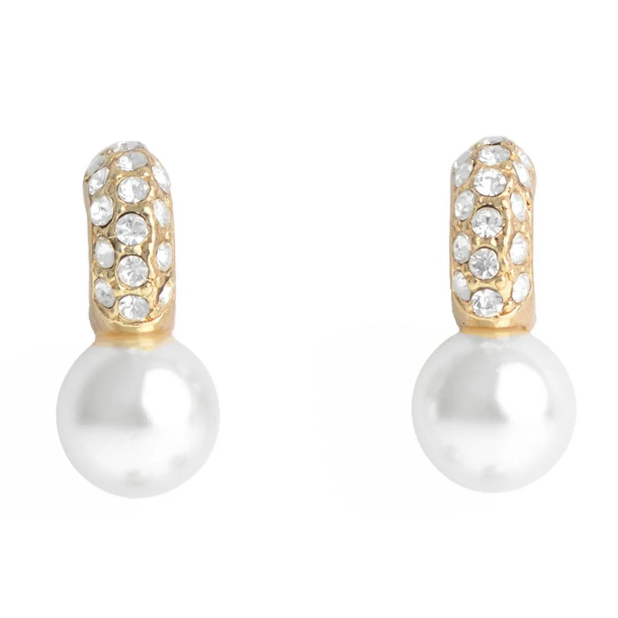 Cézanne Gold Crystals with Pearl Earrings