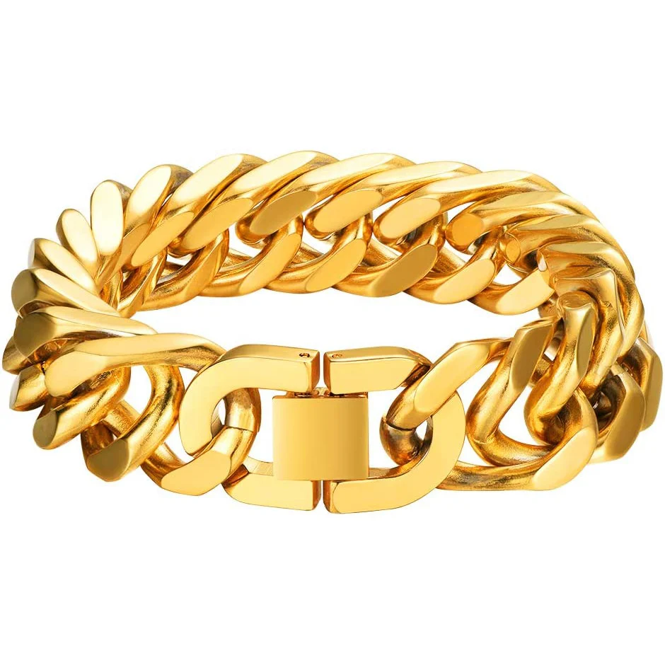 ChainsPro Men's Stainless Steel Chunky Chain Bracelet