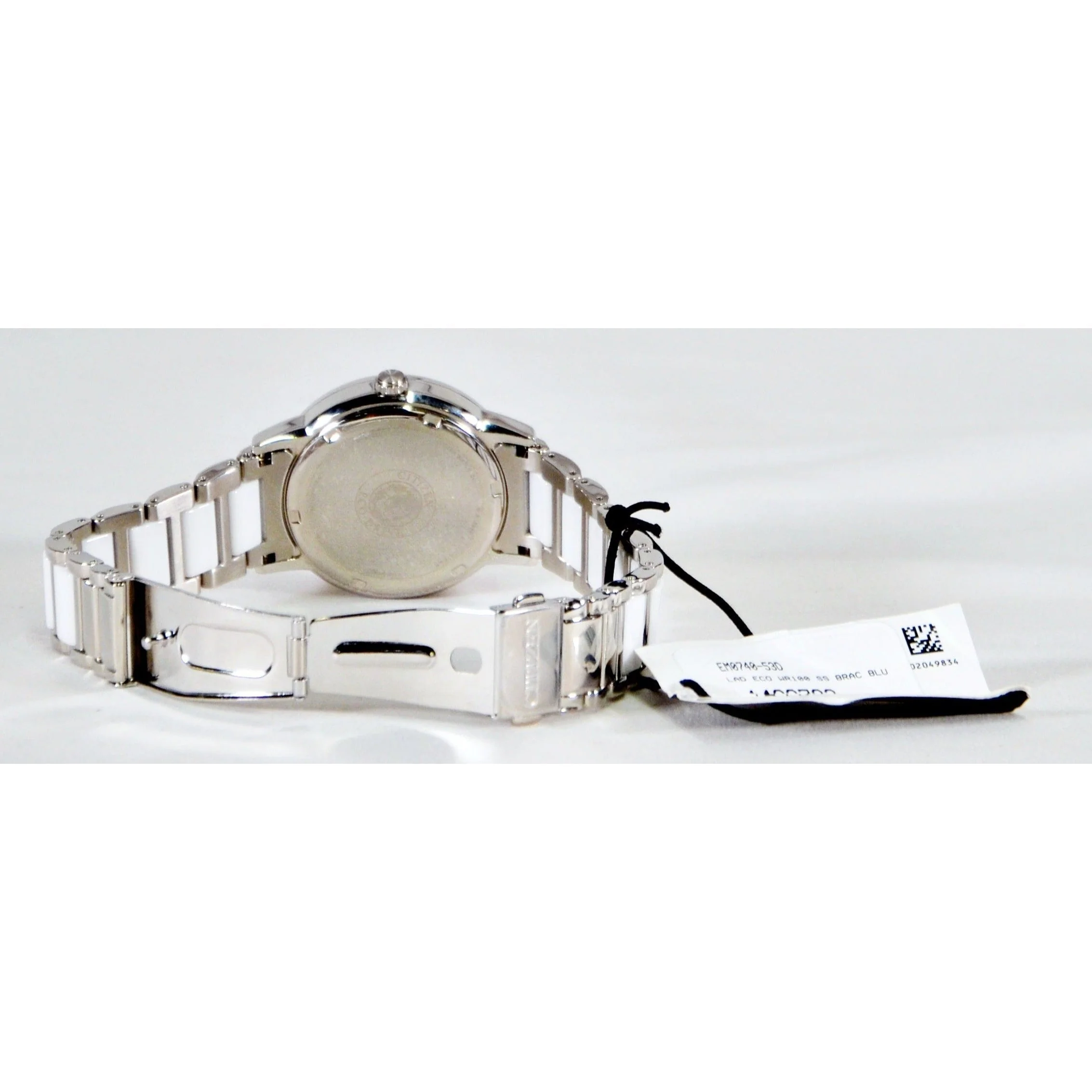 Citizen Eco-Drive Chandler Women's SS & Ceramic Watch - Silver & White - Image 4