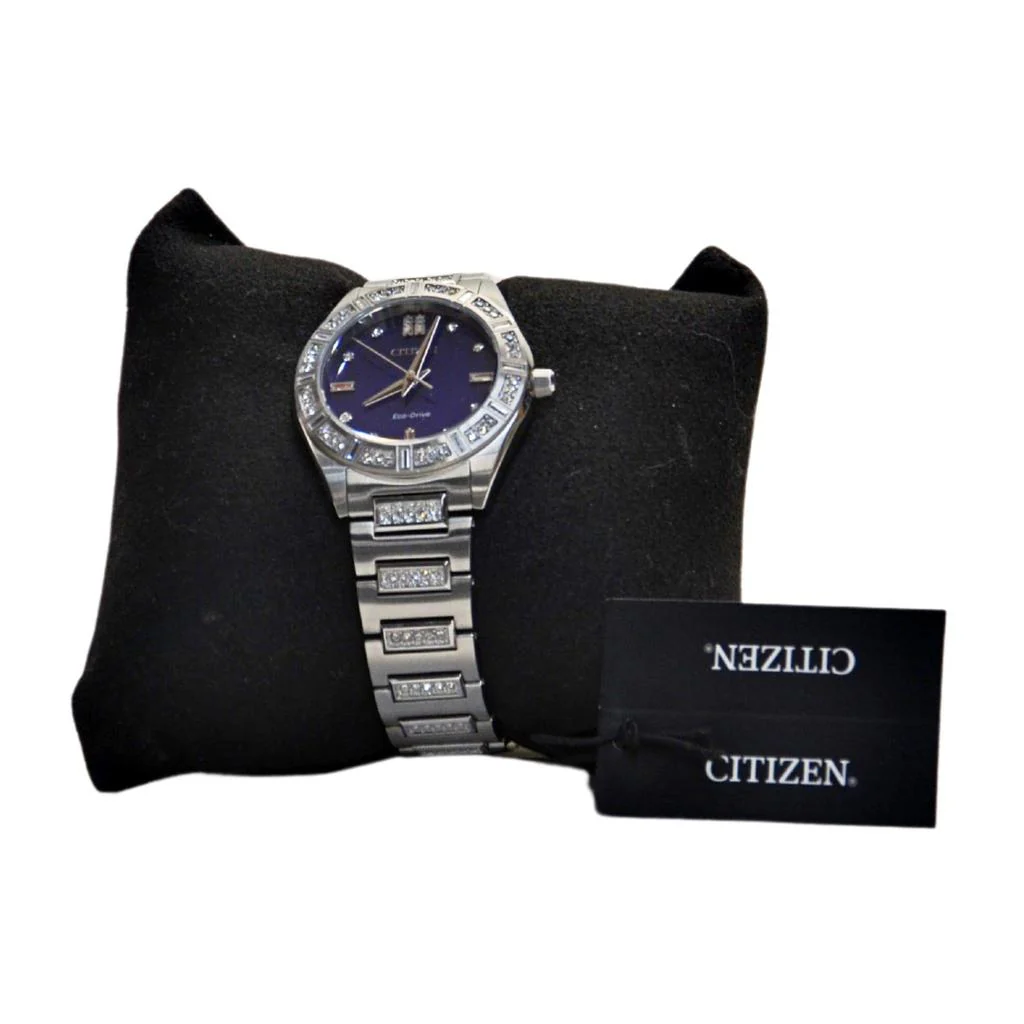 Citizen Ladies Eco-Drive Classic Watch with Blue Dial Model EM1020-57L - Image 2
