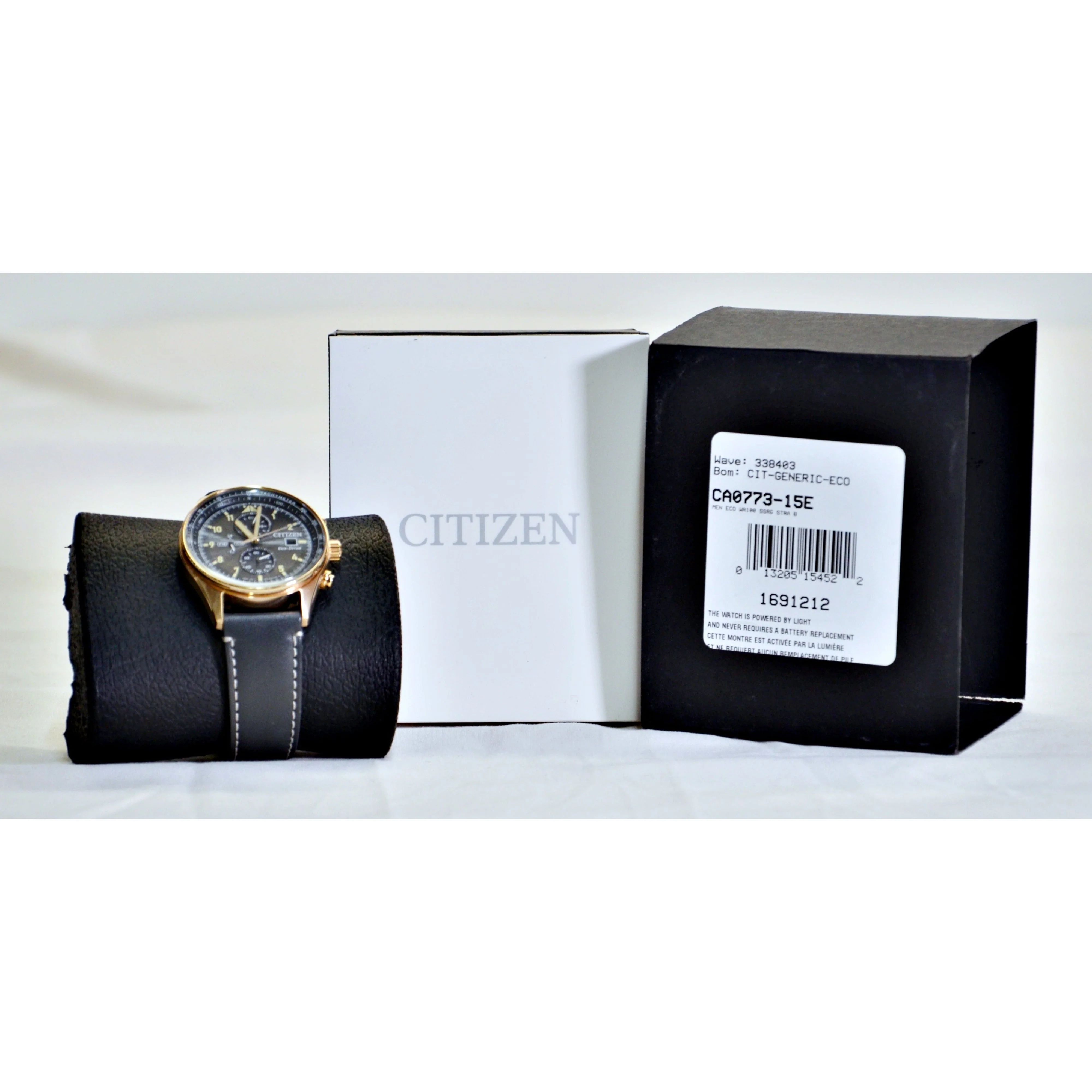 Citizen Men's CA0773-15E Eco-Drive Chronograph Watch - Black Leather - Image 4