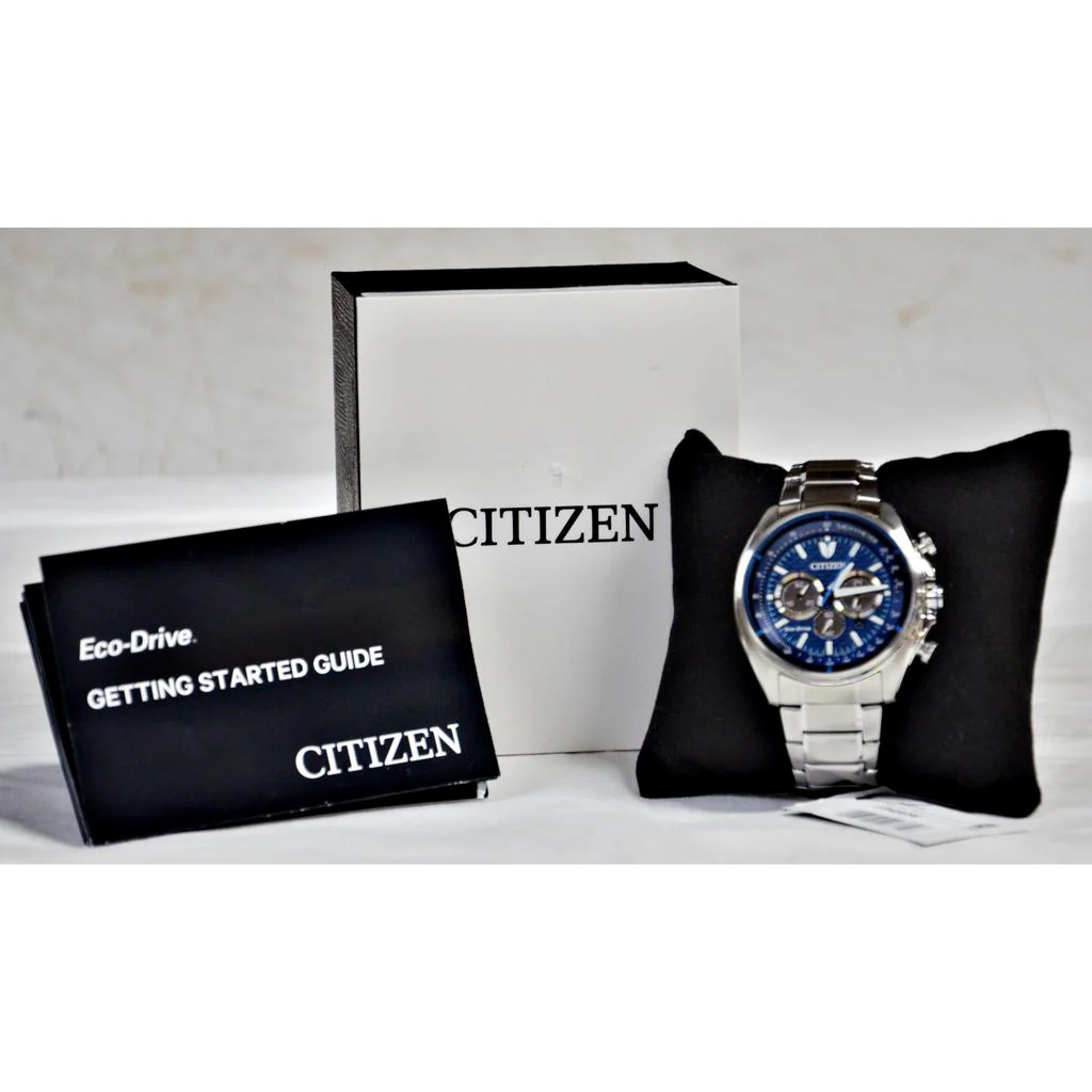 Citizen Men's Classic Chronograph Eco-Drive Blue Dial Watch CA4560-81L - Image 5