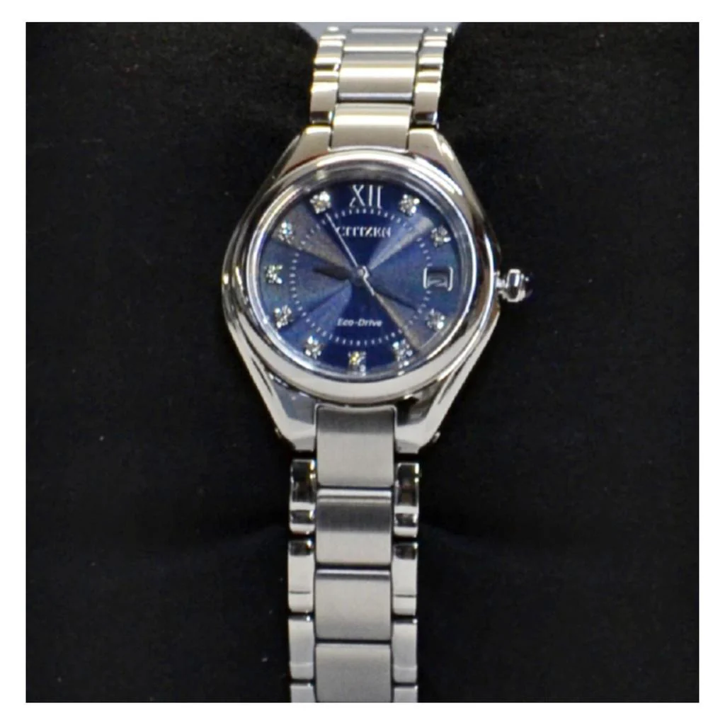 Citizen Women's Eco-Drive Silhouette Crystal Accent Watch with Dark Blue Dial - Image 4