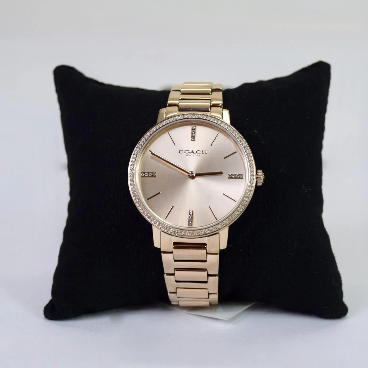 Coach Audrey Carnation Gold Crystal-Embellished Bracelet Watch - Image 4