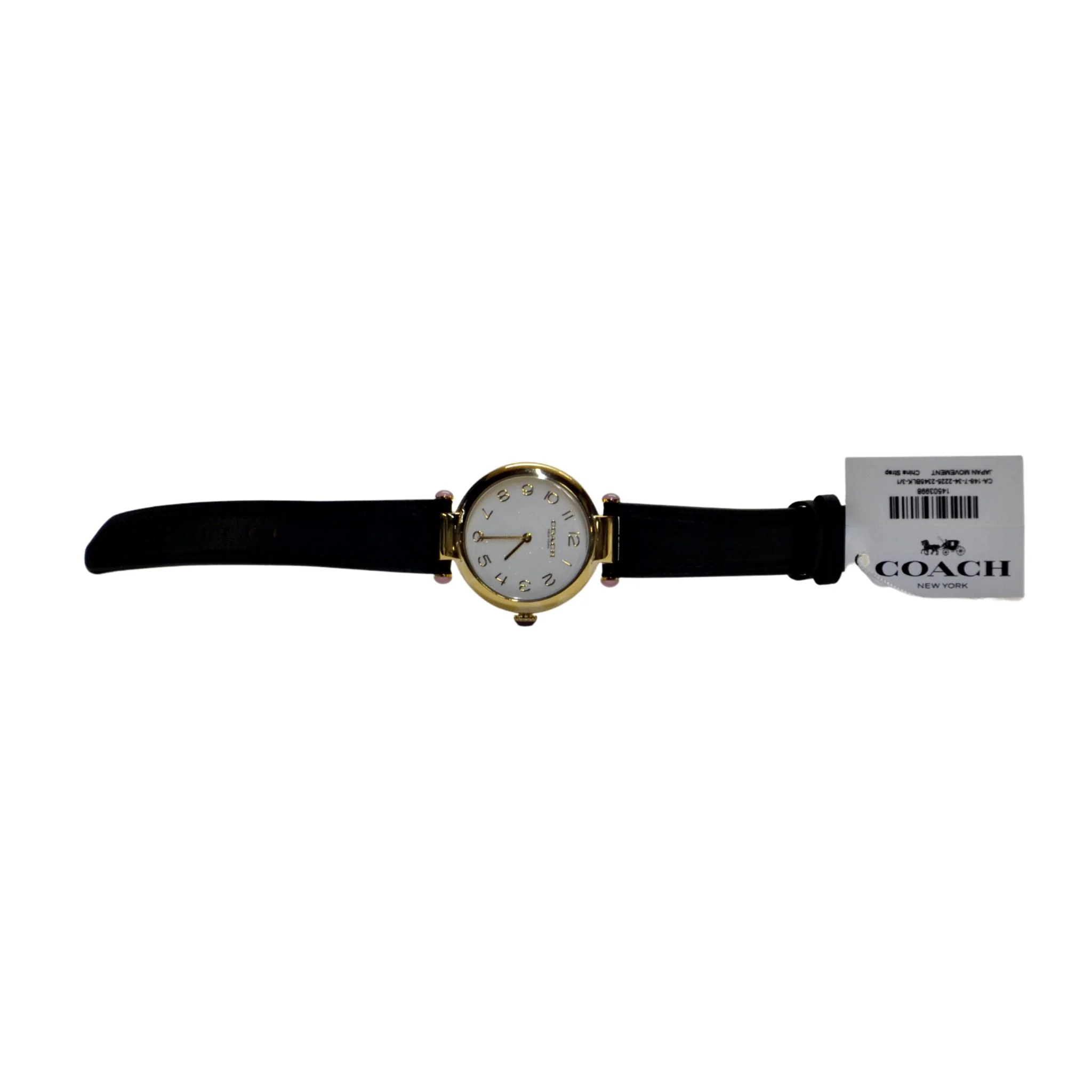 Coach New York Women's White Dial Black Leather Strap Watch 14503998 - Image 4