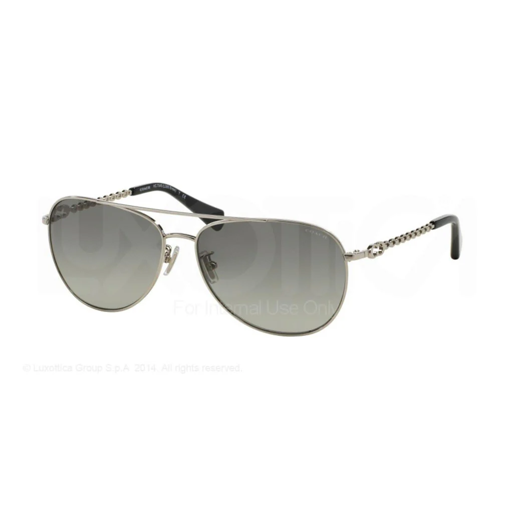 Coach HC 7045 Sunglasses 918811 Silver Black 59-14-140