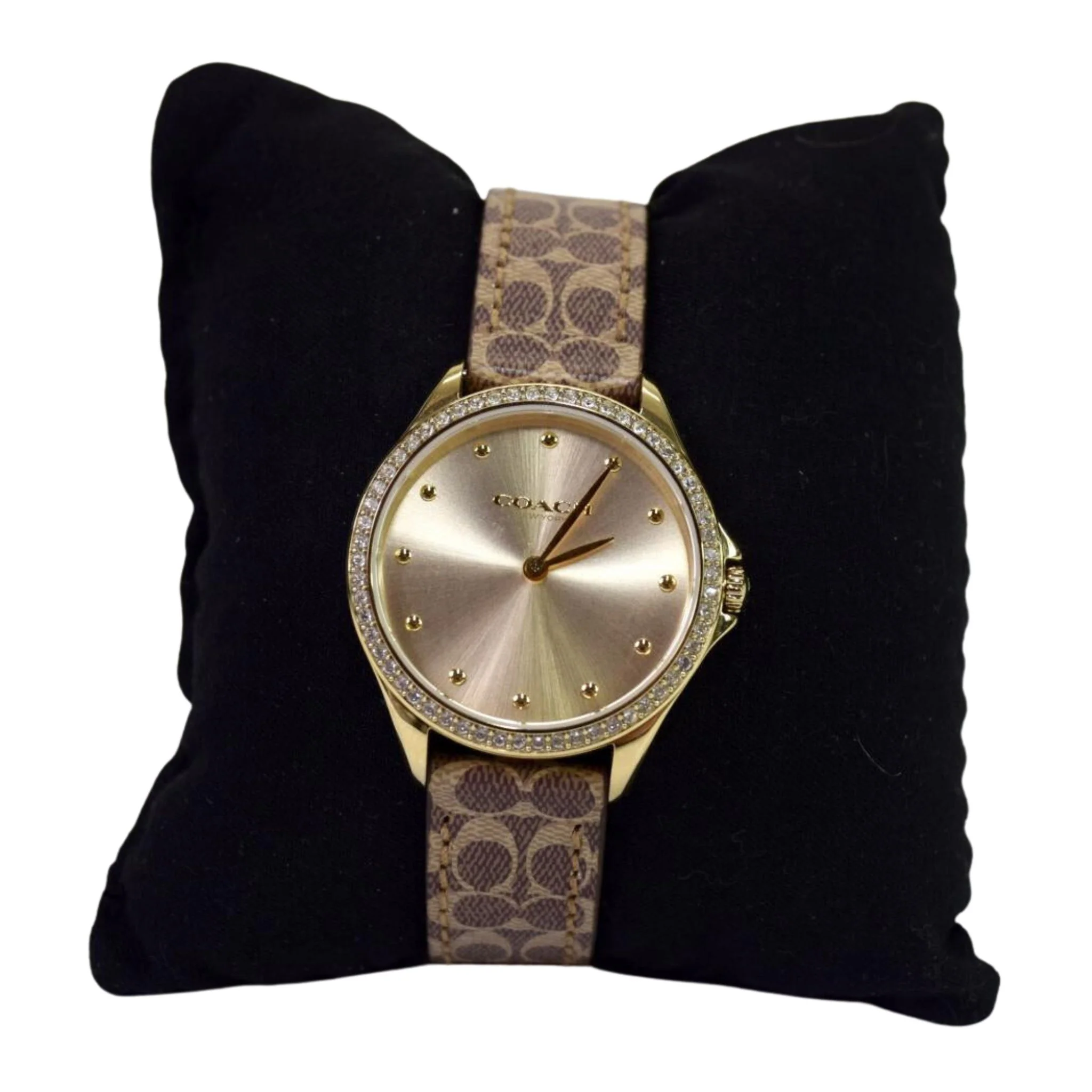 Coach Women's Astor 14503218 Gold Dial Leather Watch - Image 2