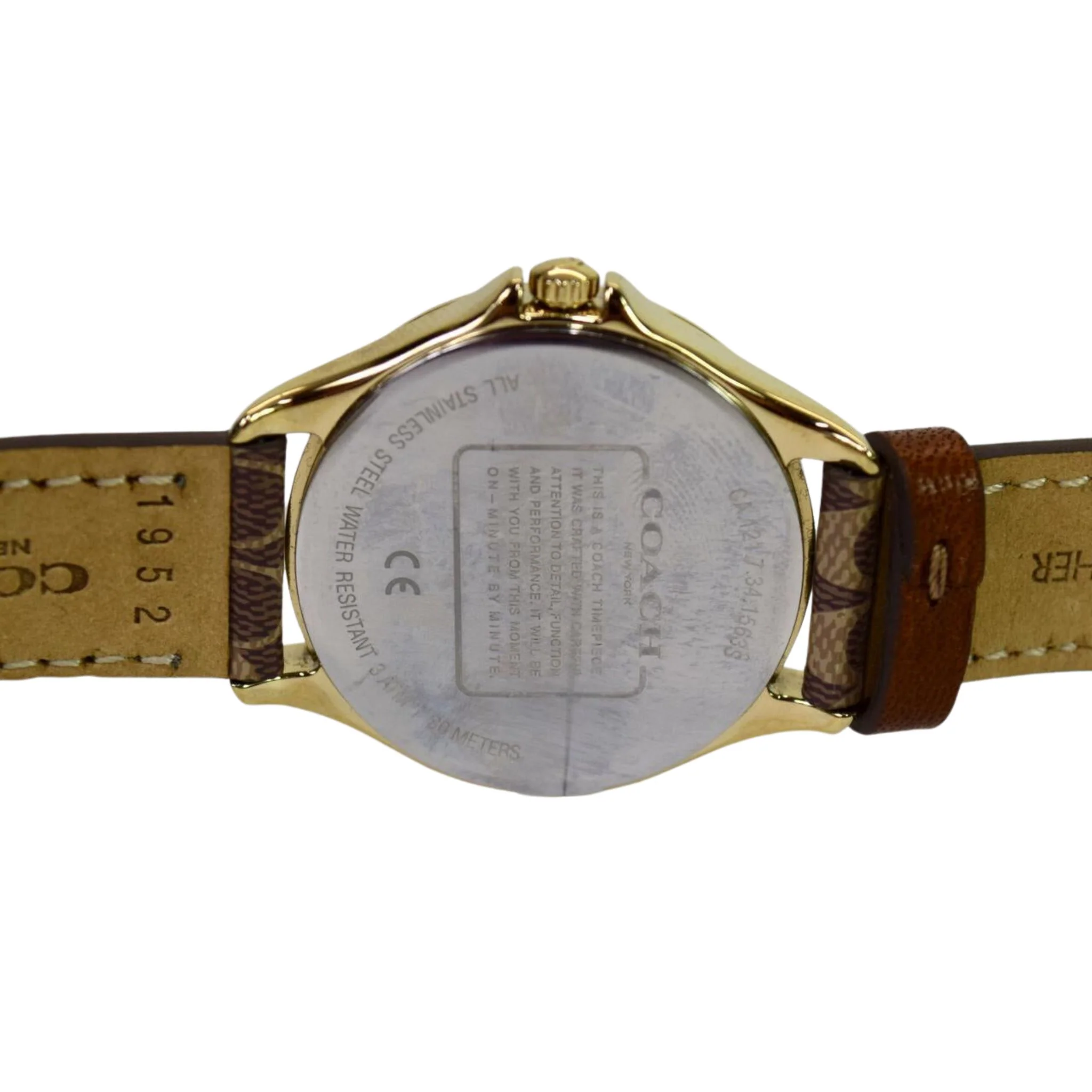 Coach Women's Astor 14503218 Gold Dial Leather Watch - Image 3