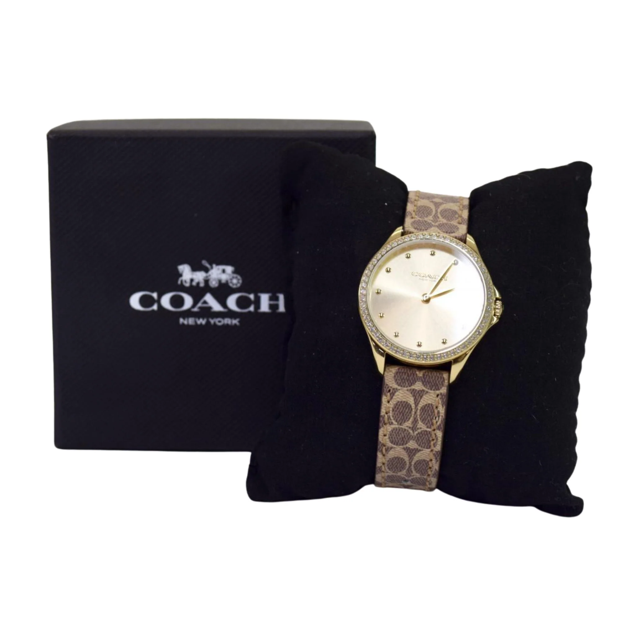 Coach Women's Astor 14503218 Gold Dial Leather Watch - Image 4