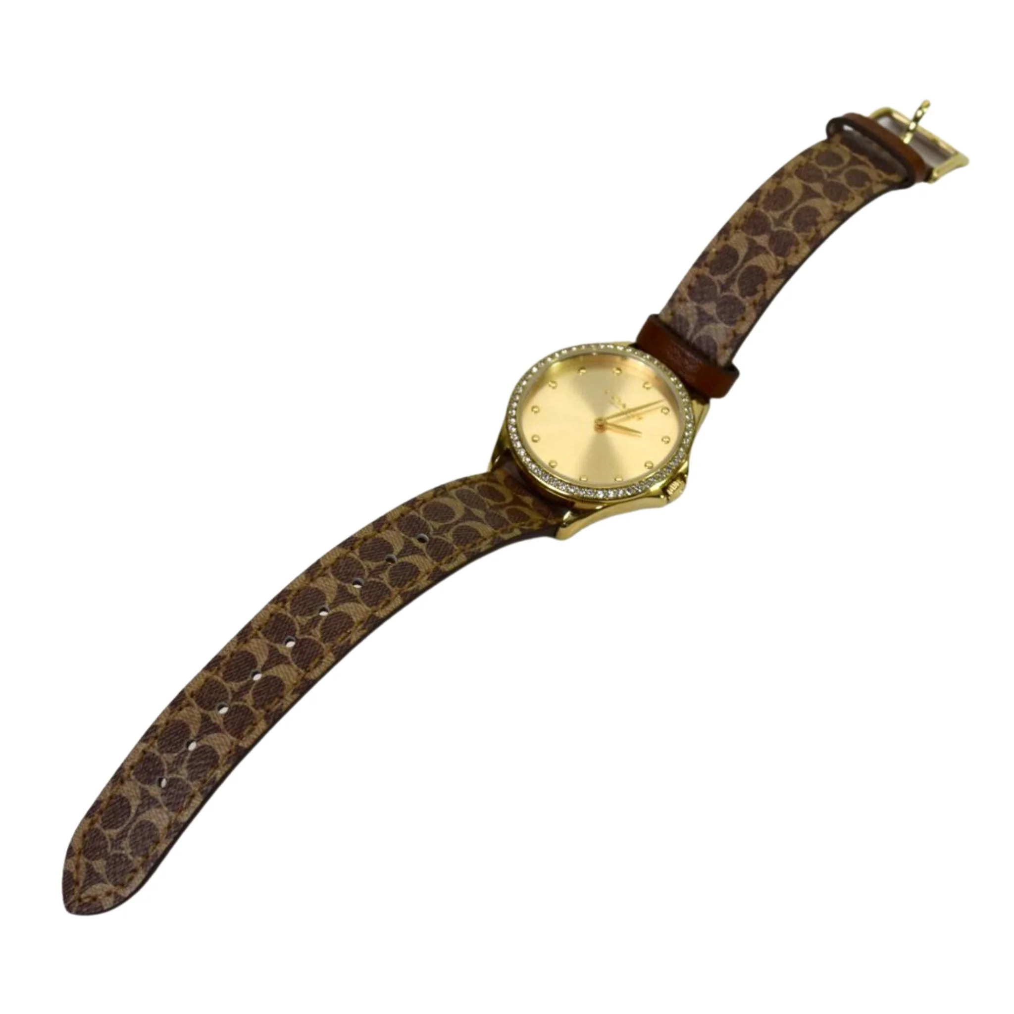 Coach Women's Astor 14503218 Gold Dial Leather Watch - Image 5