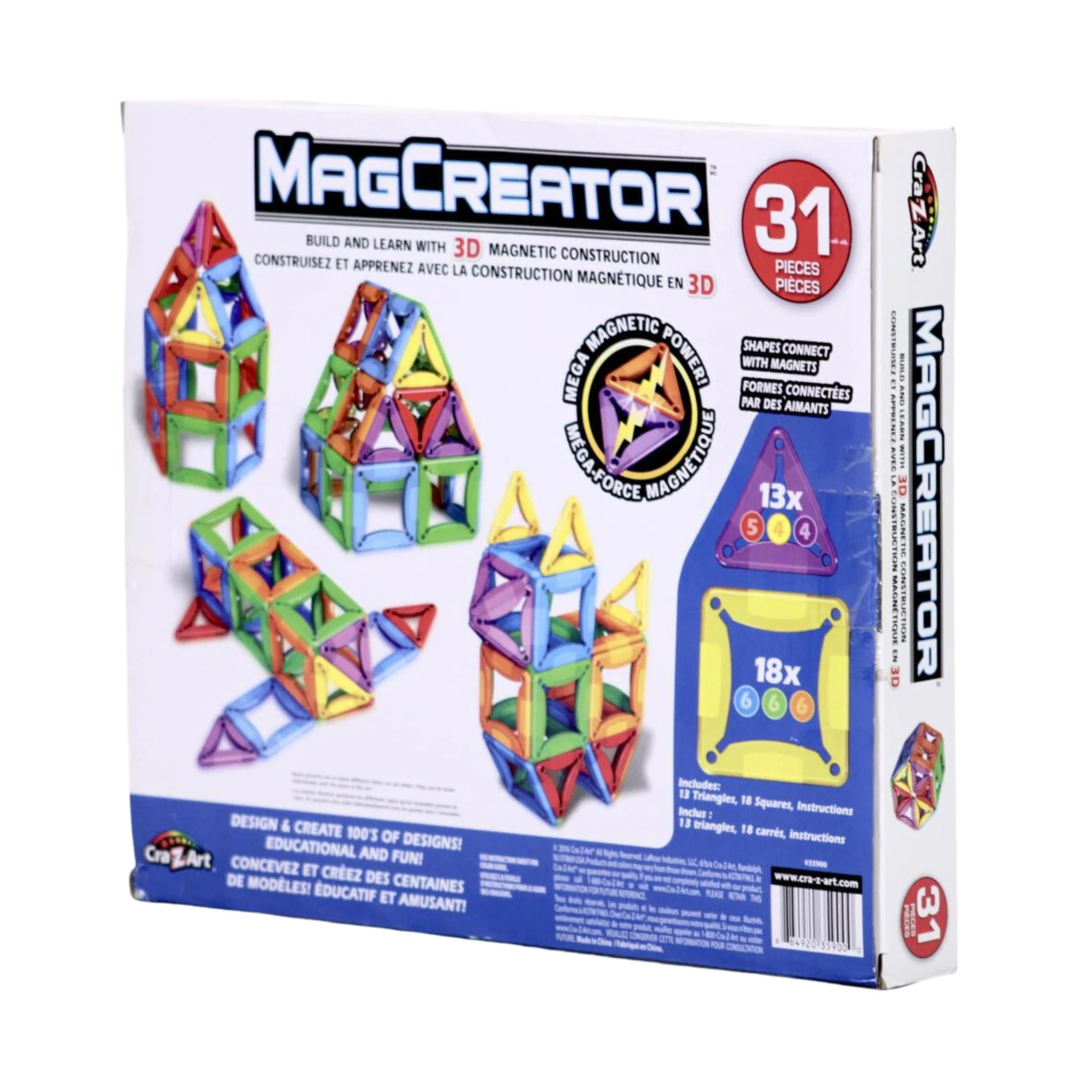 Cra-Z-Art Magcreator Magnetic Construction Building Set 31 Pieces - Image 3