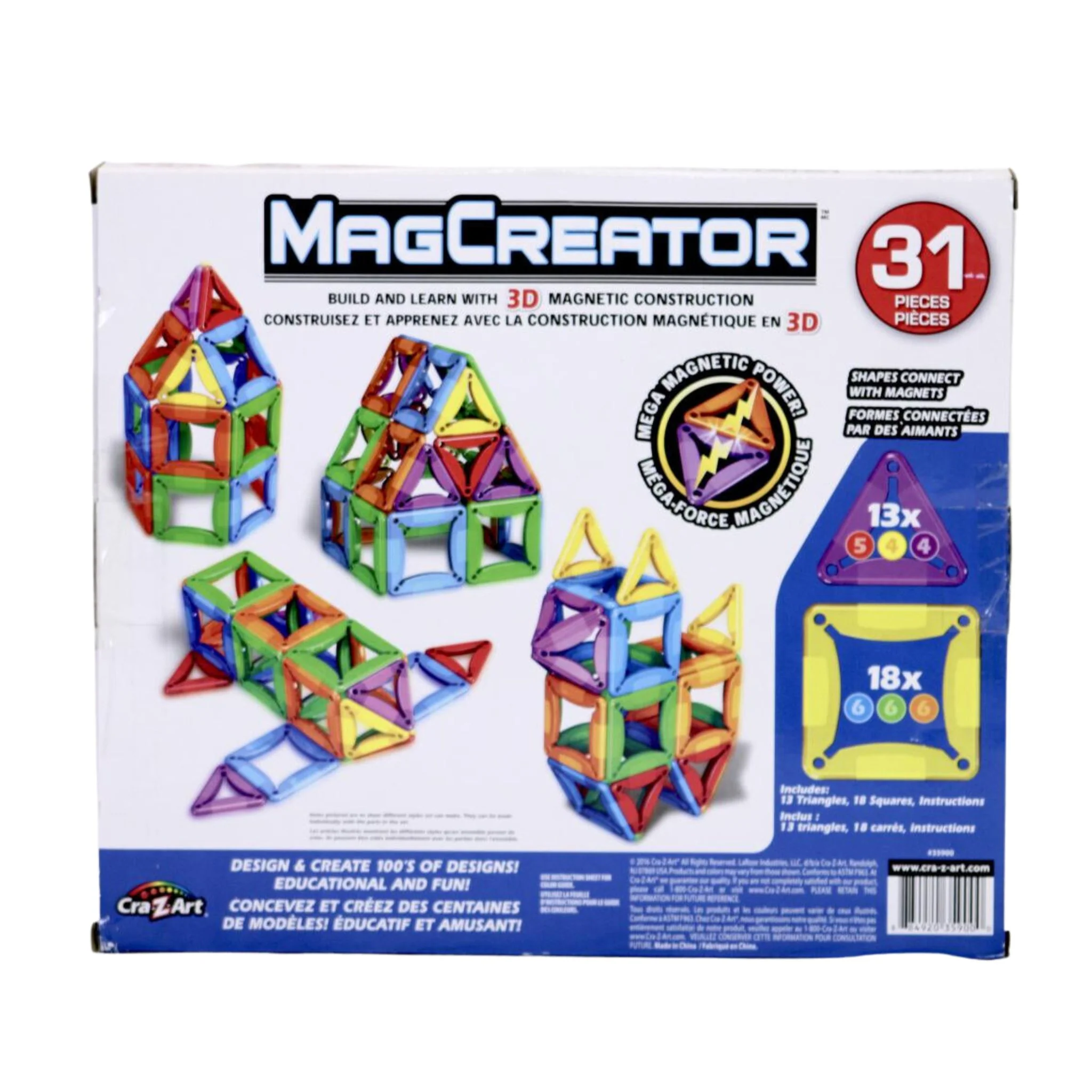Cra-Z-Art Magcreator Magnetic Construction Building Set 31 Pieces - Image 5
