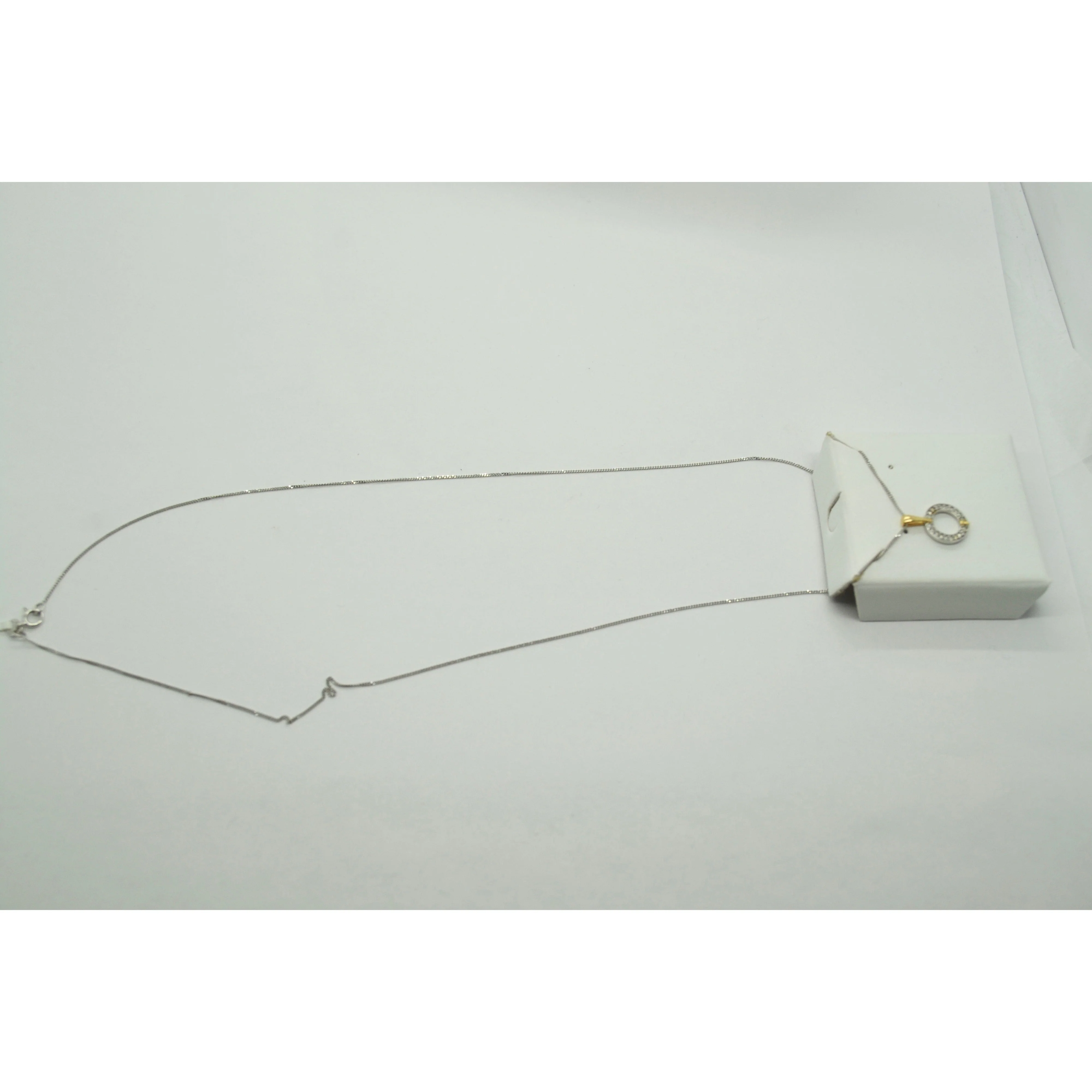 Diamond Necklace 14K White & Yellow Gold 0.08 c.t. t.w. - Image 3