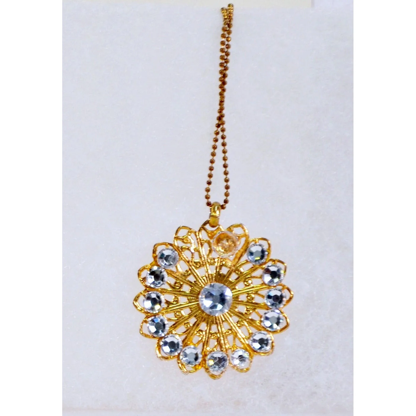 Divana Gold Tone Necklace with clear stones - Image 2