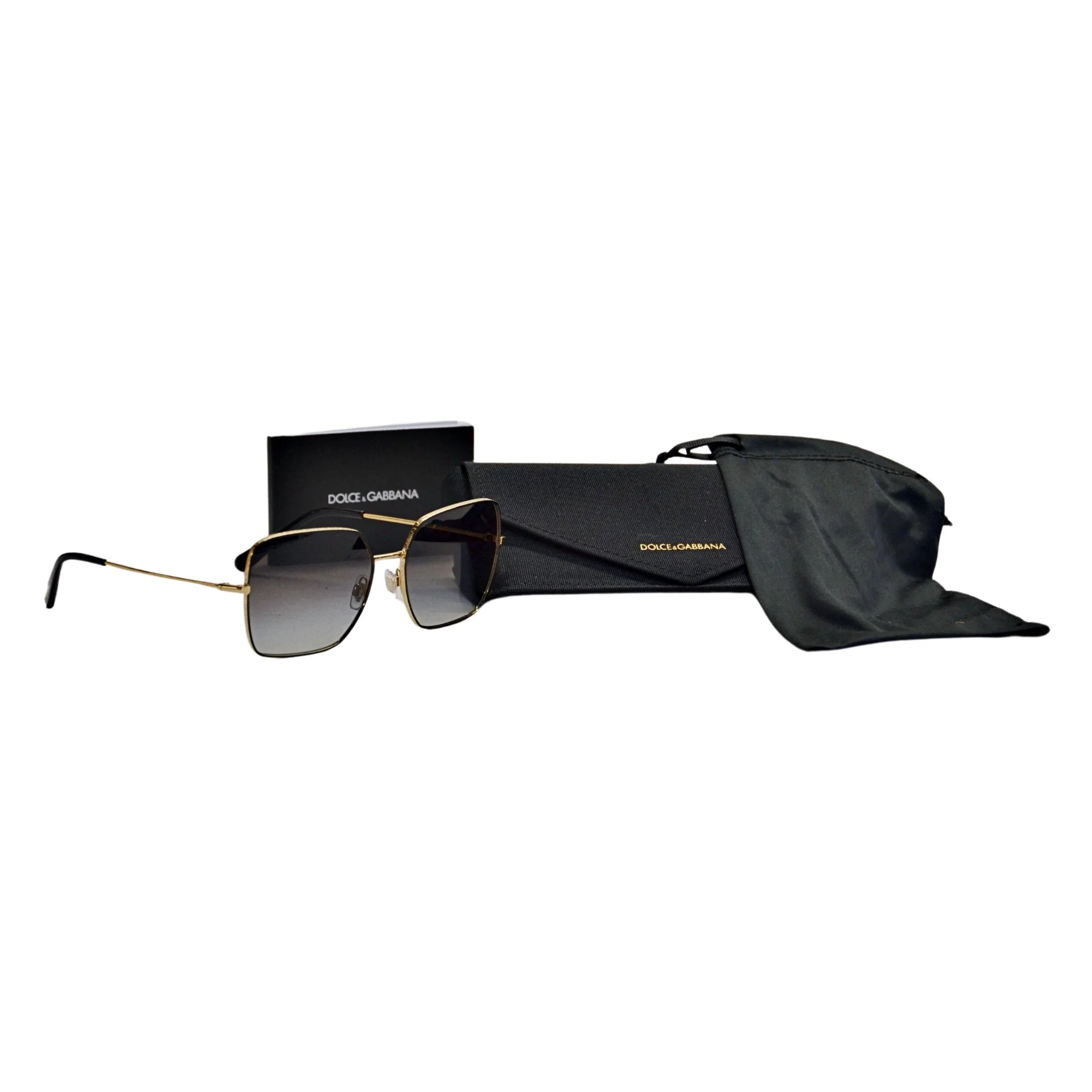 Dolce & Gabbana Women's DG2242 Black with Gradient Grey Sunglasses