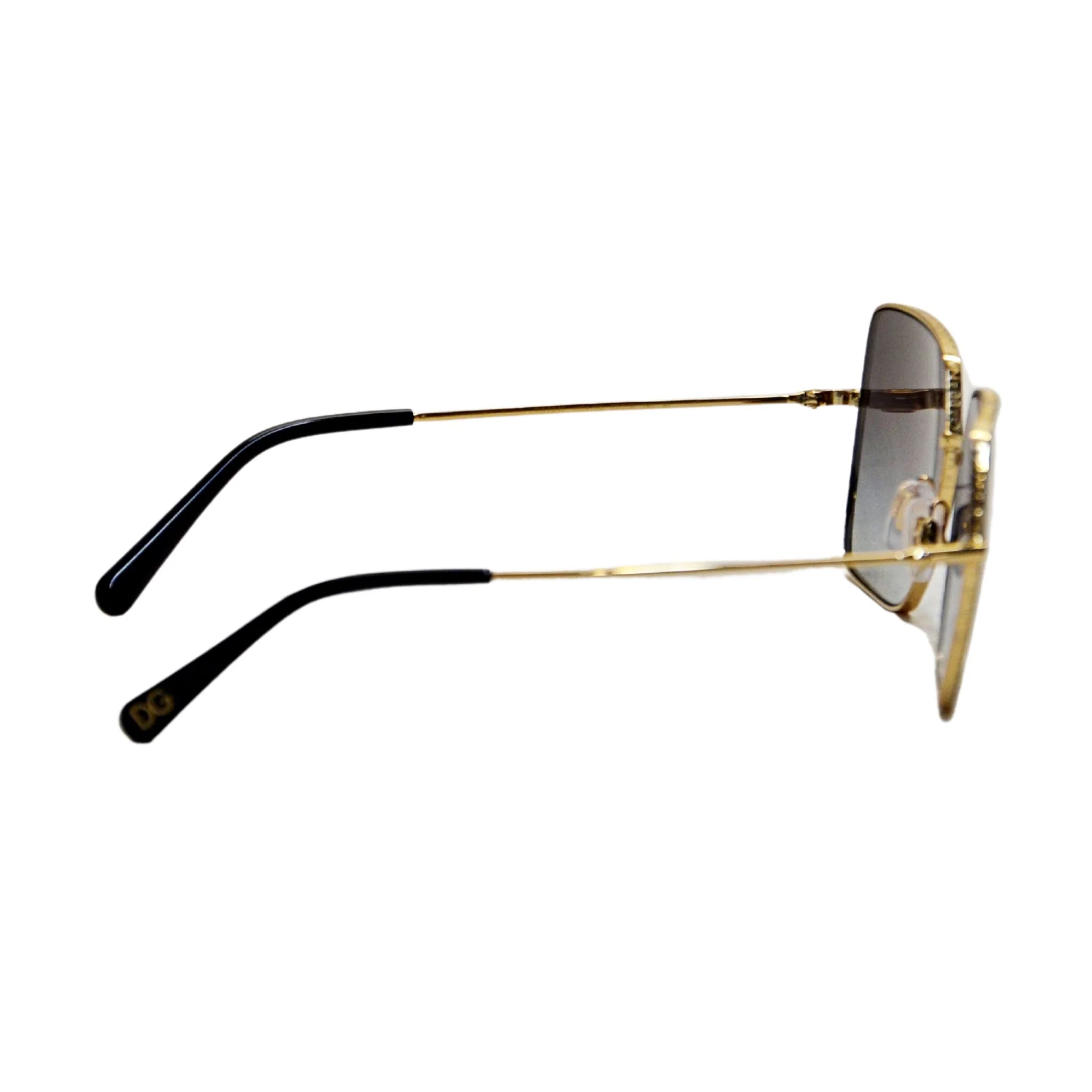 Dolce & Gabbana Women's DG2242 Black with Gradient Grey Sunglasses - Image 4