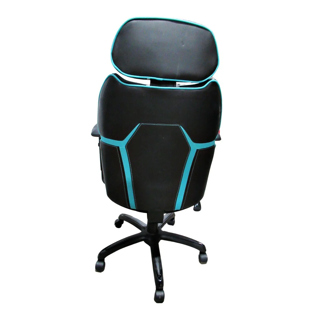 DPS Centurion Gaming Chair with Adjustable Headrest Black/Blue - Image 3