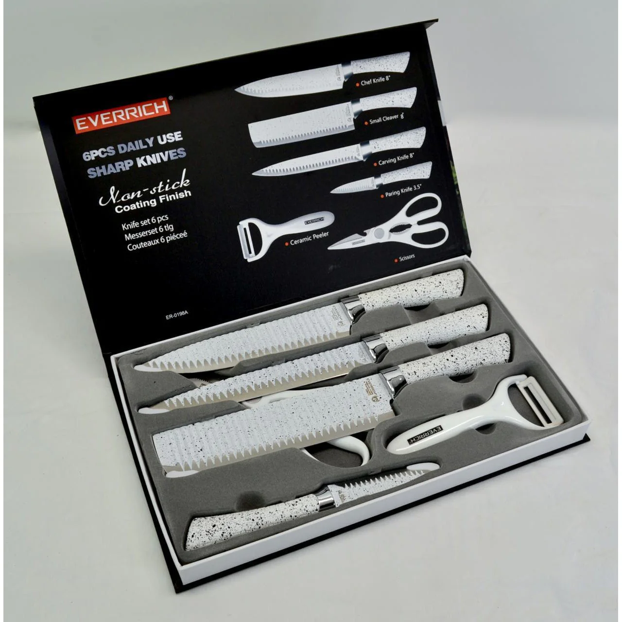 EverRich Daily Use Sharp Knives 6PCs Knife Set ER-0198A - Image 4