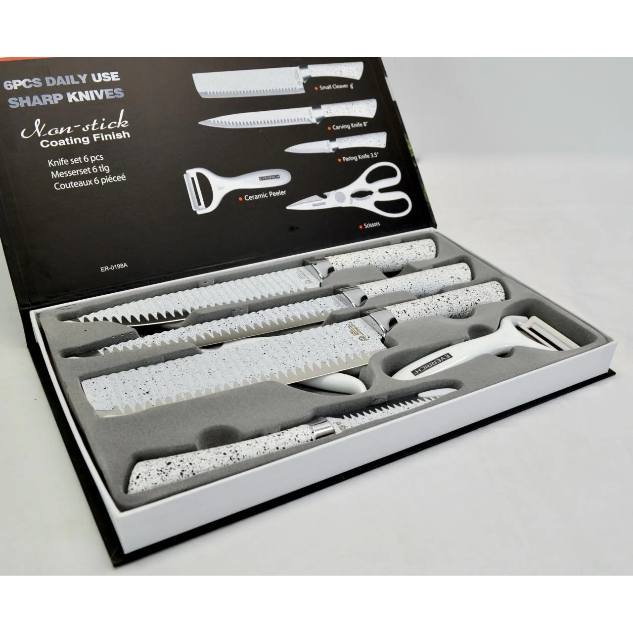 EverRich Daily Use Sharp Knives 6PCs Knife Set ER-0198A - Image 5
