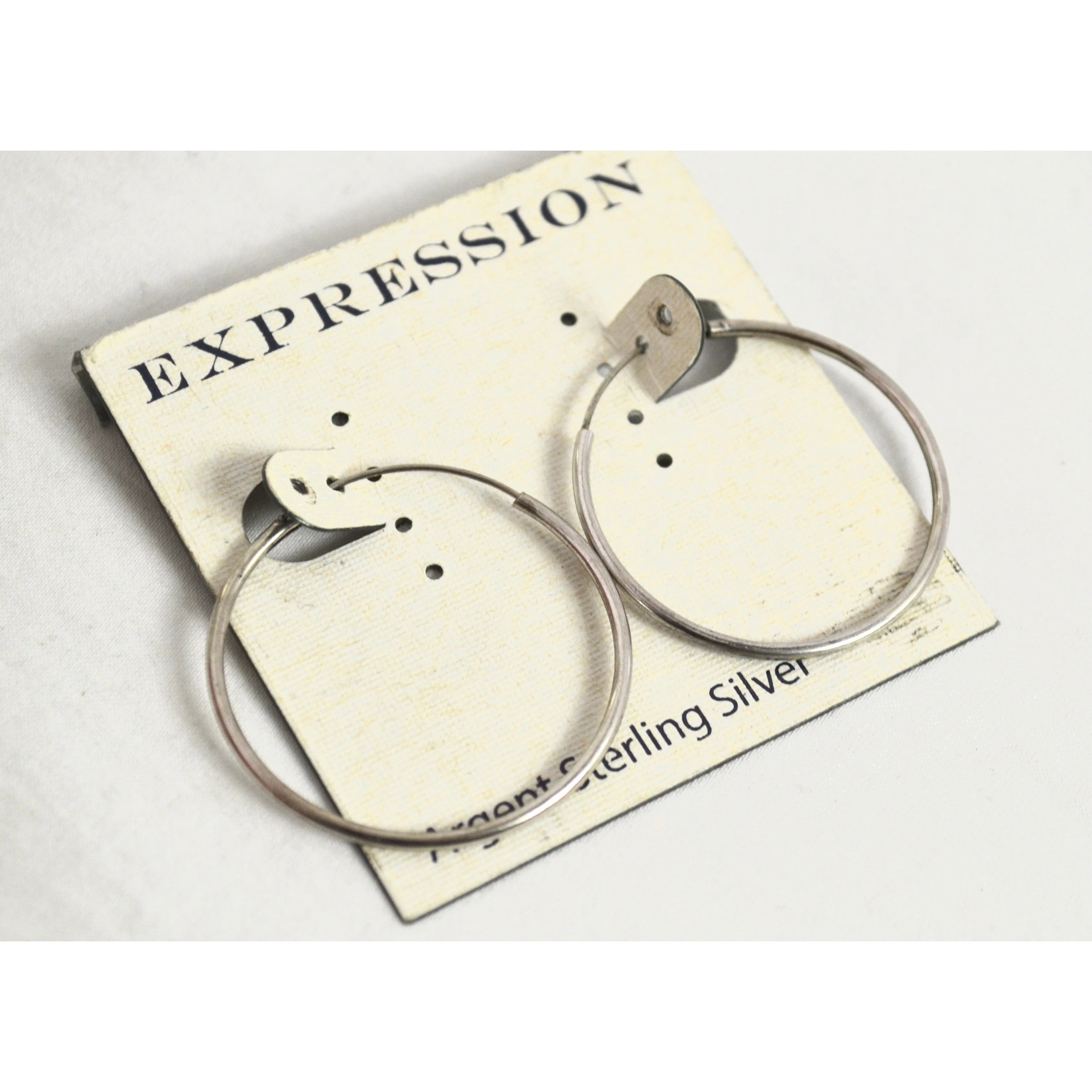 Expression - Argent Sterling Silver 1" Hoop Earrings