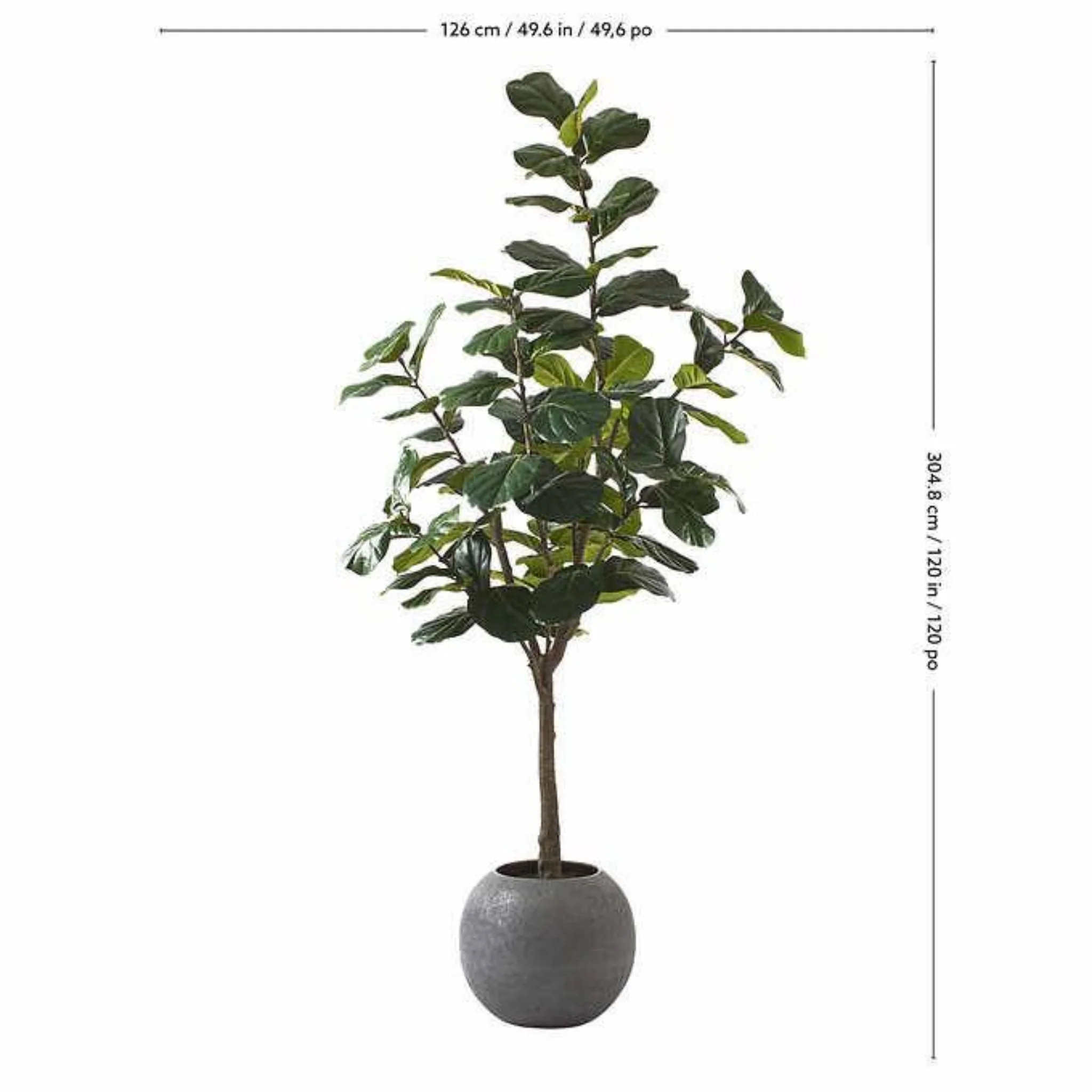 Faux 3.05 m (10 ft.) Fiddle Leaf Fig Tree with Planter - Image 5