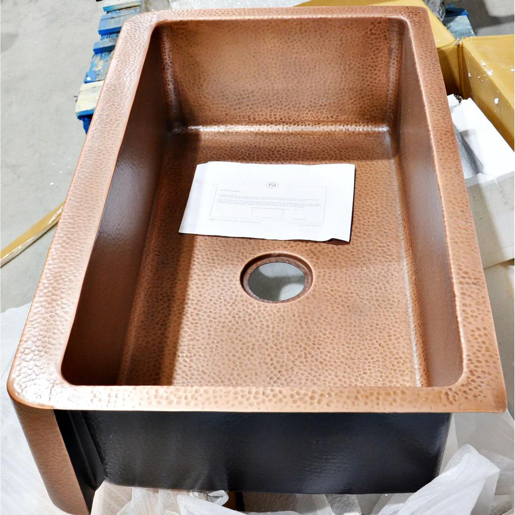 Fiona 36" Hammered Copper Farmhouse Sink KS-185-36EIH - Image 3