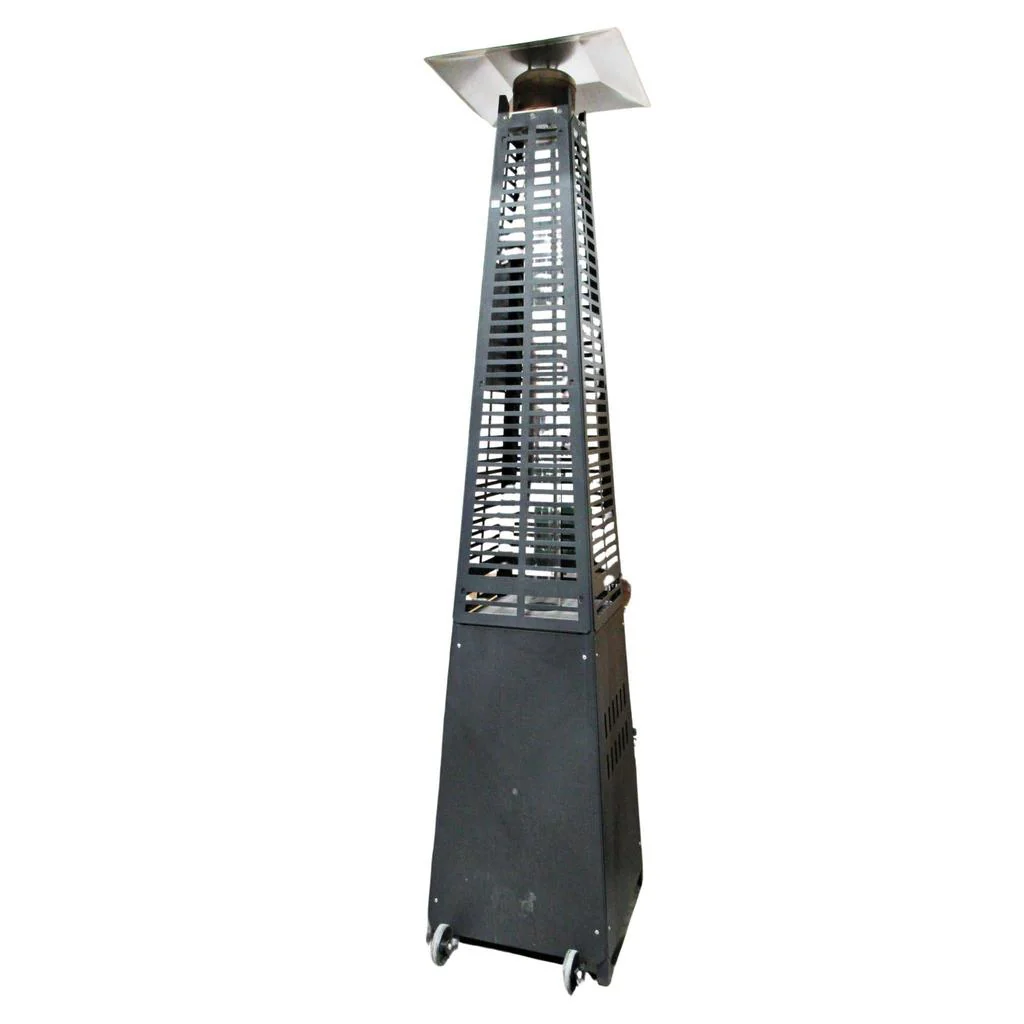 Fire Sense Modern Pyramid Flame Patio Heater in Matte Black