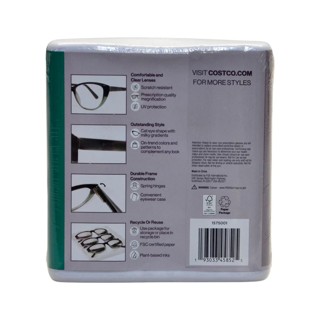 Foster Grant Design Optics Women's Cat Eye Plastic Reading Glasses 3-Pk +2.00 - Image 3