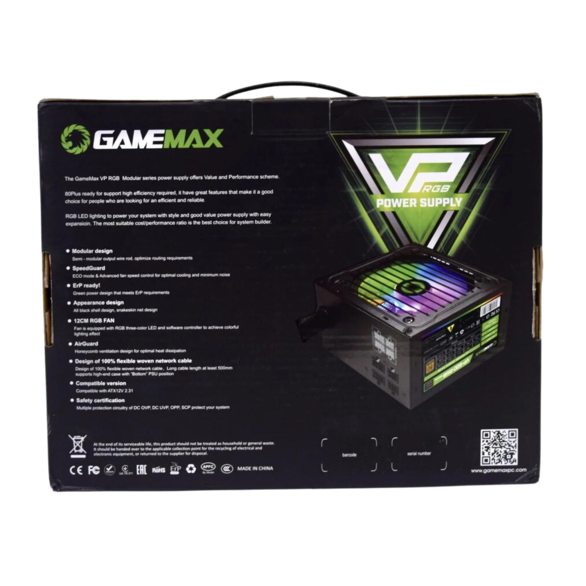 GameMax 600W VP RGB Modular Power Supply - Image 6