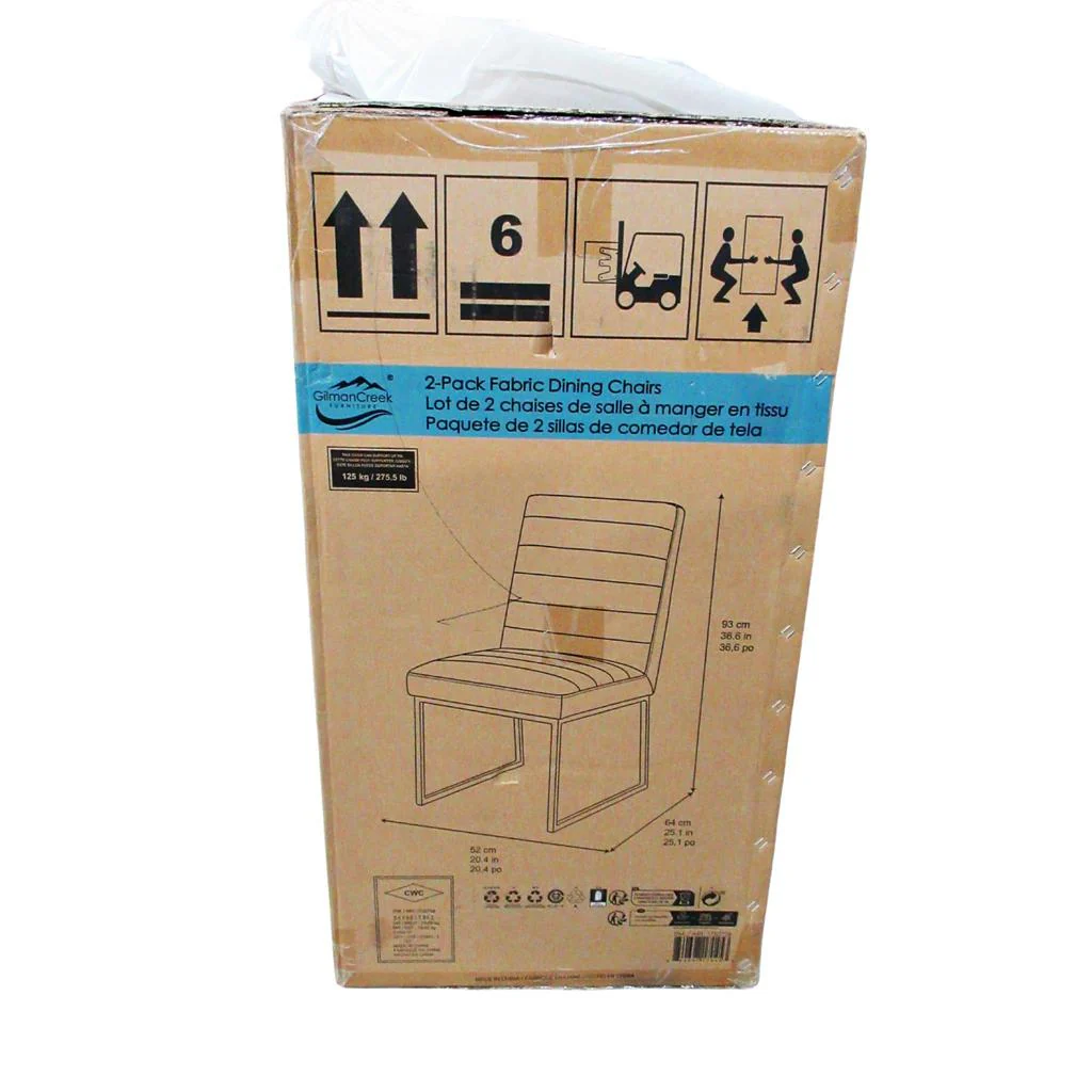 Gilman Creek Fabric Dining Chair 2 Pack Dark Grey - Image 3
