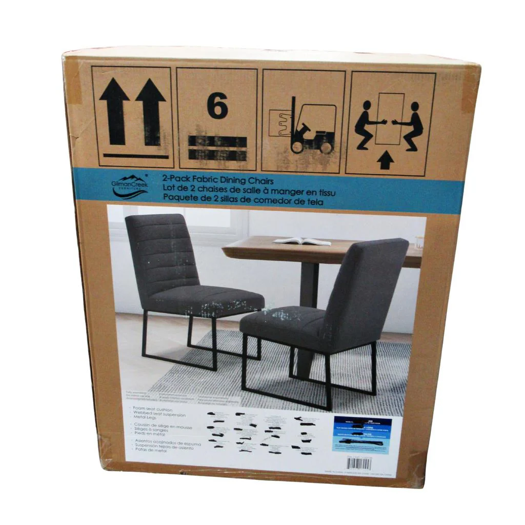 Gilman Creek Fabric Dining Chair 2 Pack Dark Grey - Image 4
