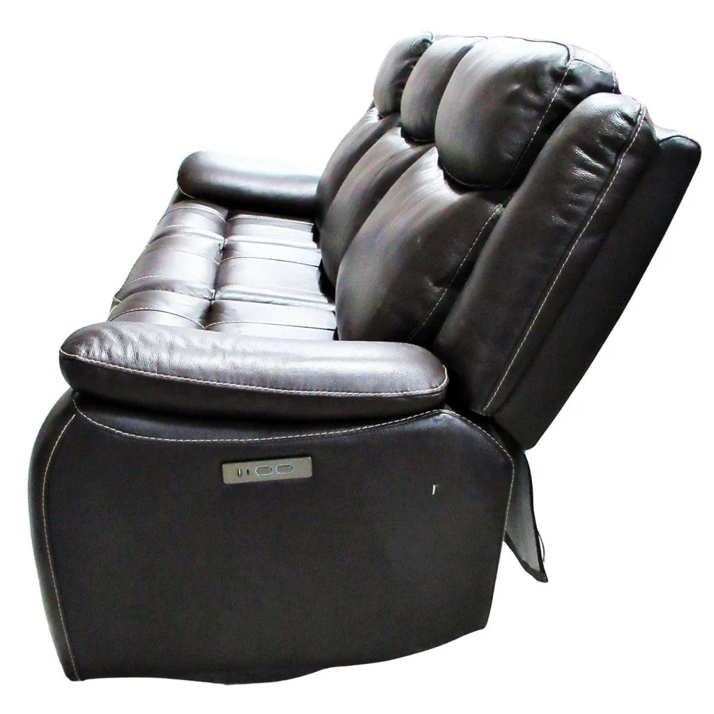Gilman Creek Top Grain Leather Power Reclining Sofa Dark Grey - Image 3
