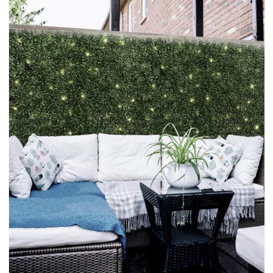 Golden Select Boxwood Artificial Hedge Panel with Lights 4 Pack