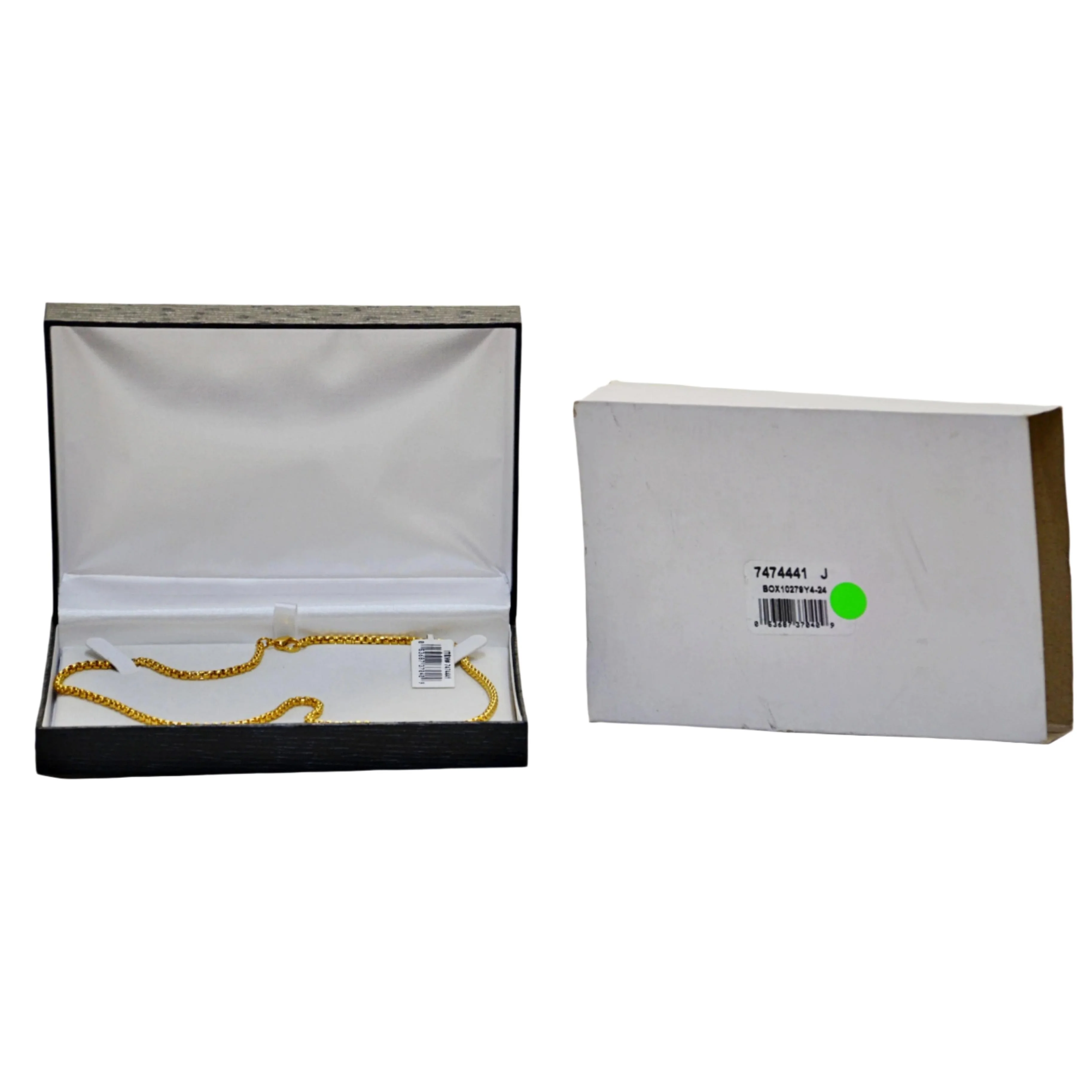 High Polish and Diamond Cut Round Box Chain in Yellow 18K Gold