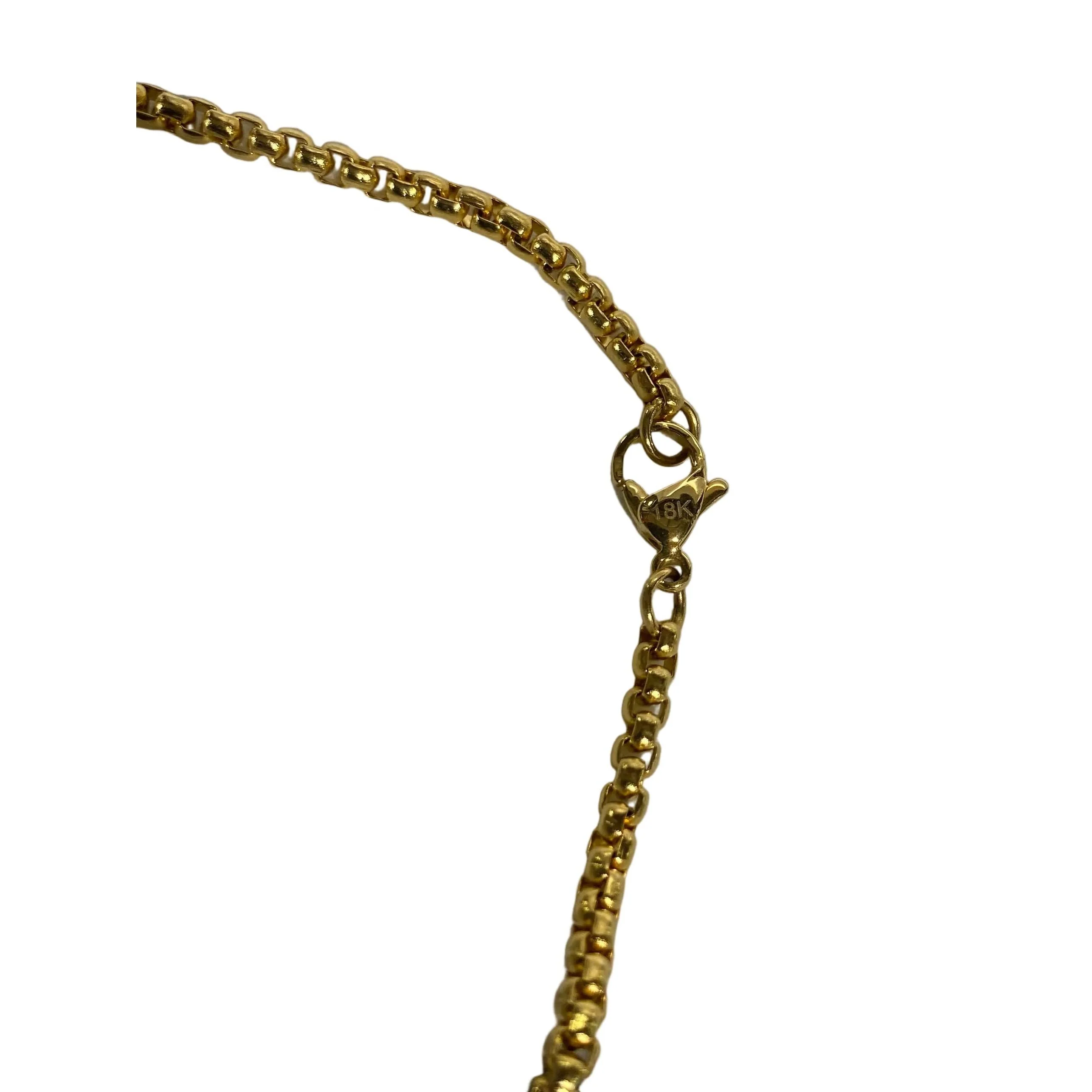 High Polish and Diamond Cut Round Box Chain in Yellow 18K Gold - Image 7