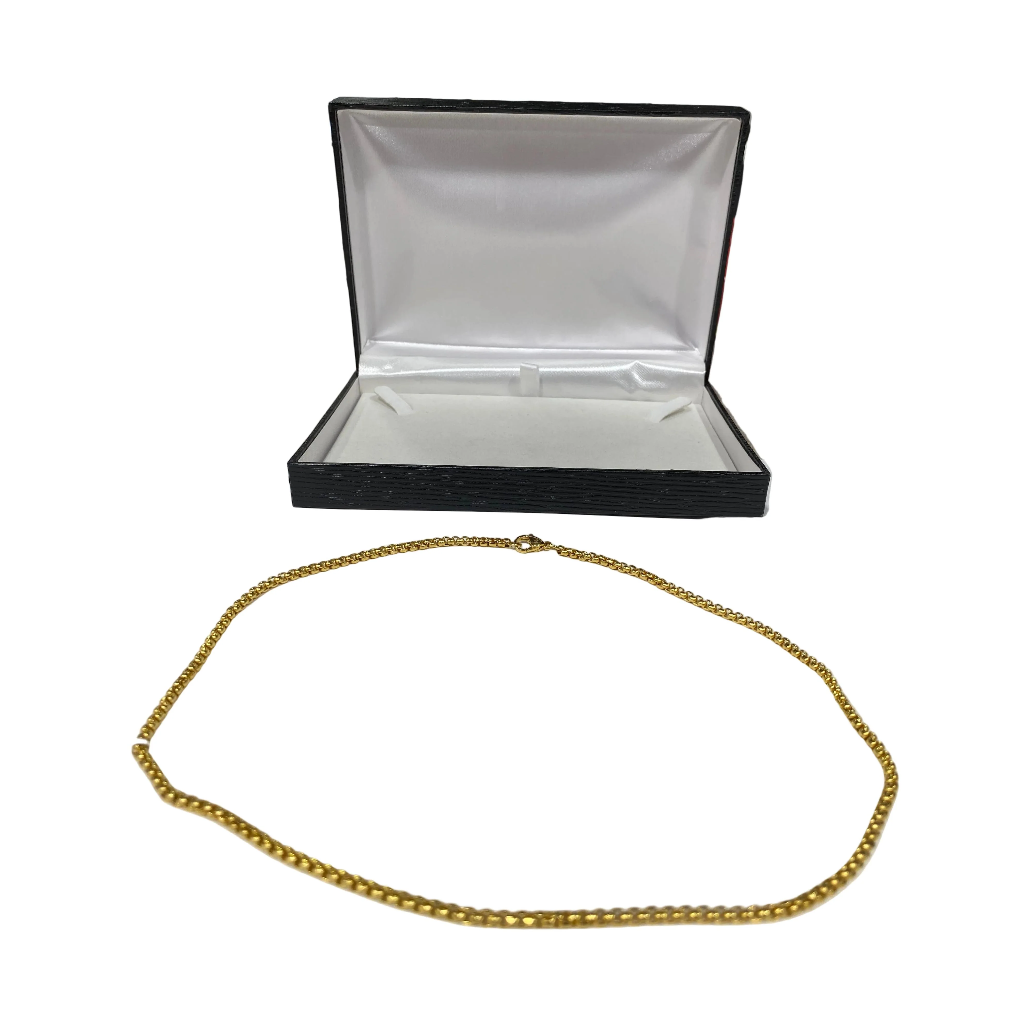 High Polish and Diamond Cut Round Box Chain in Yellow 18K Gold - Image 9