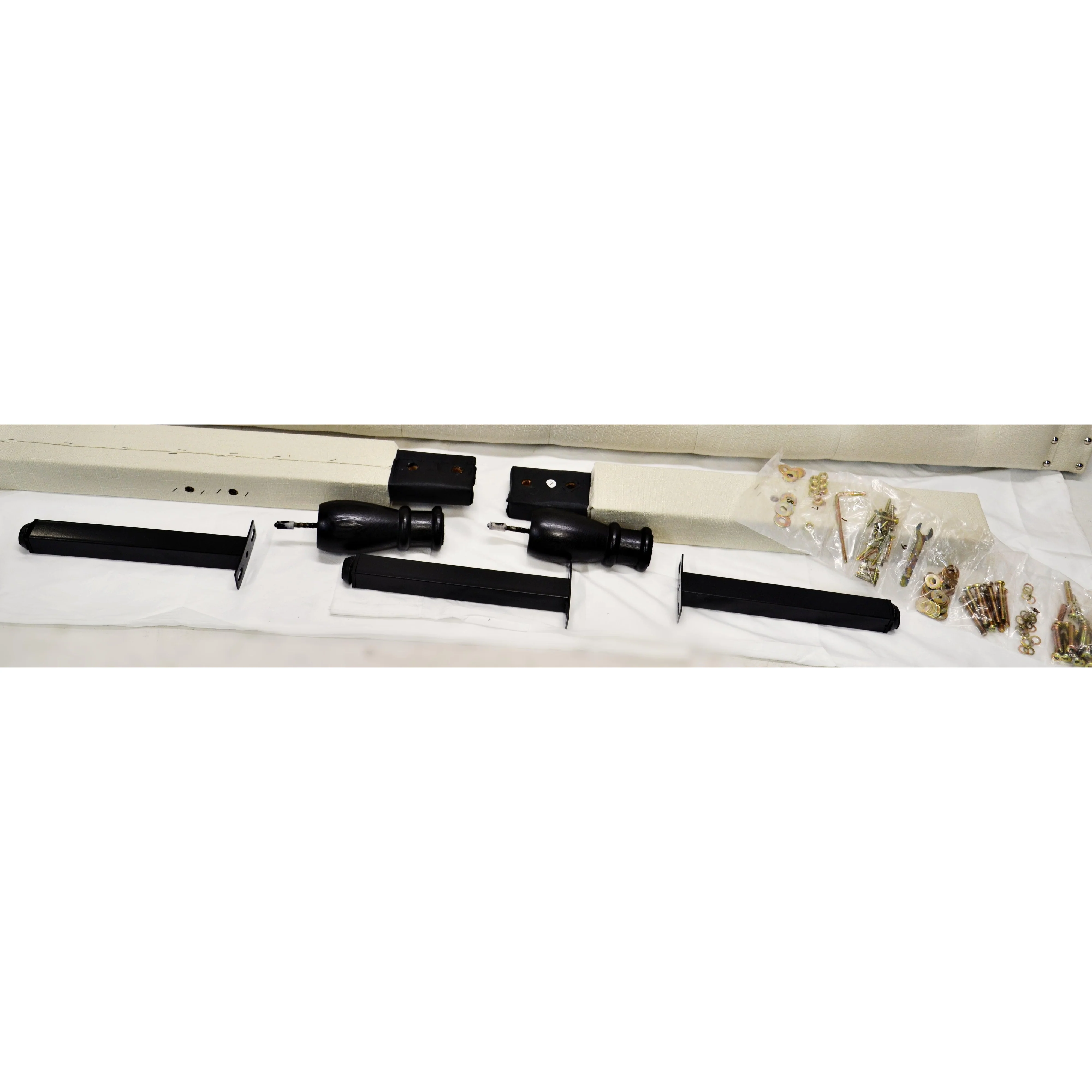 House of Hampton - Queen Upholstered Headboard - Beige with Silver Studs - Image 7