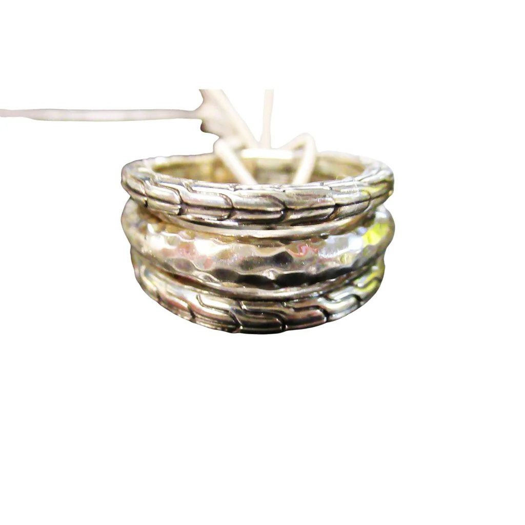 John Hardy Classic Chain Hammered Silver Ring - Image 2
