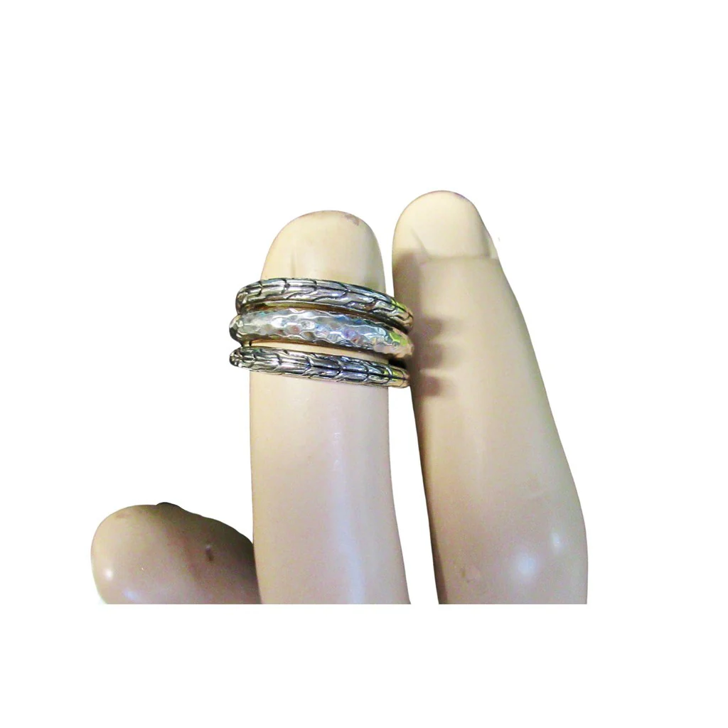 John Hardy Classic Chain Hammered Silver Ring - Image 5