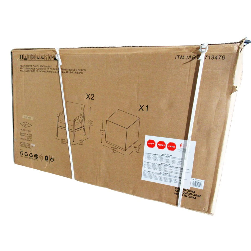 Keats 3-piece Patio Conversation Set Grey - Image 4