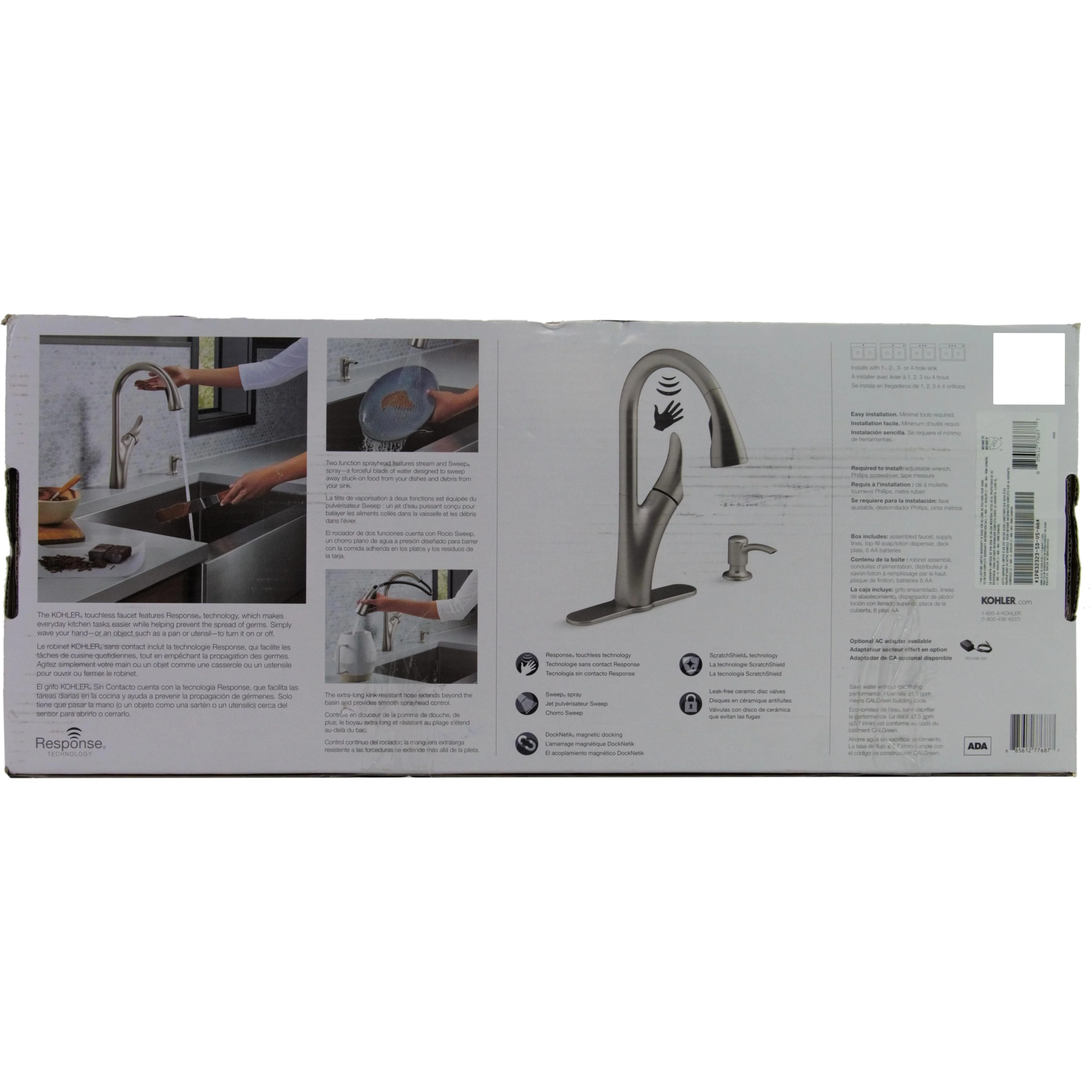 Kohler Touchless Pull-Down Kitchen Faucet w/ Soap Dispenser - Image 5