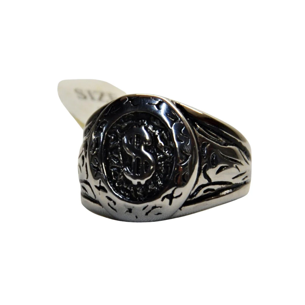 Konov Jewelry Men's Classic Dollar Sign Ring Size 10 - Image 3