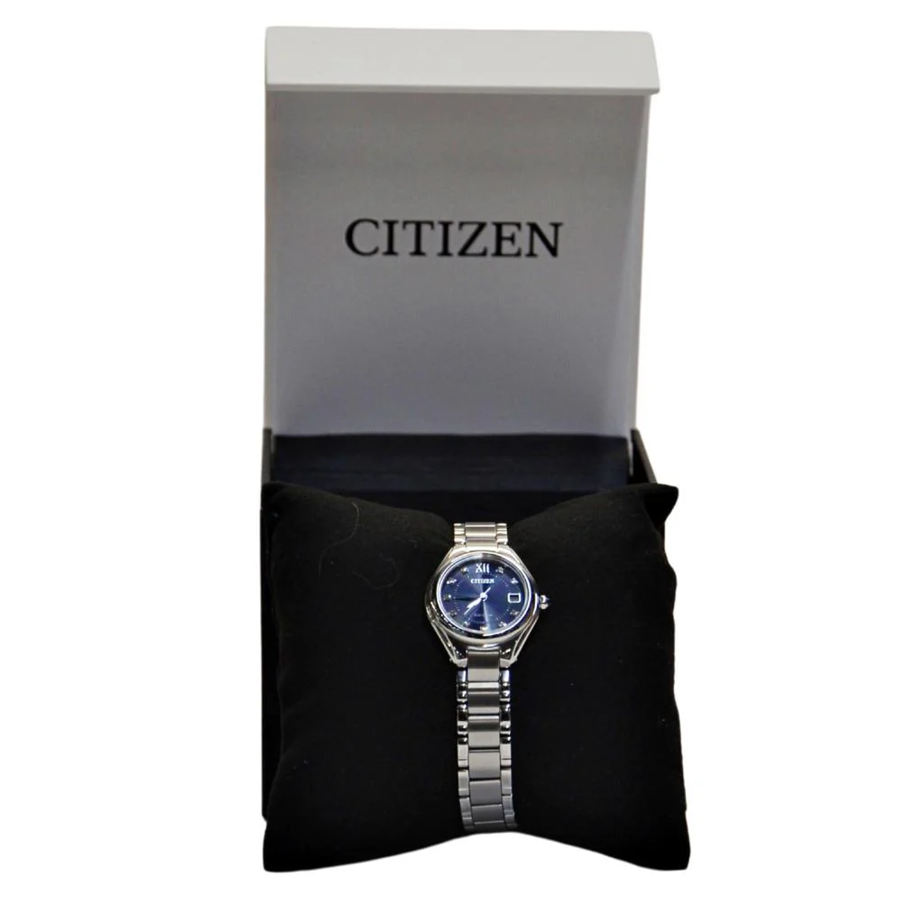 Citizen Ladies Eco-Drive Silhouette Crystal Accent Watch with Dark Blue Dial - Image 2