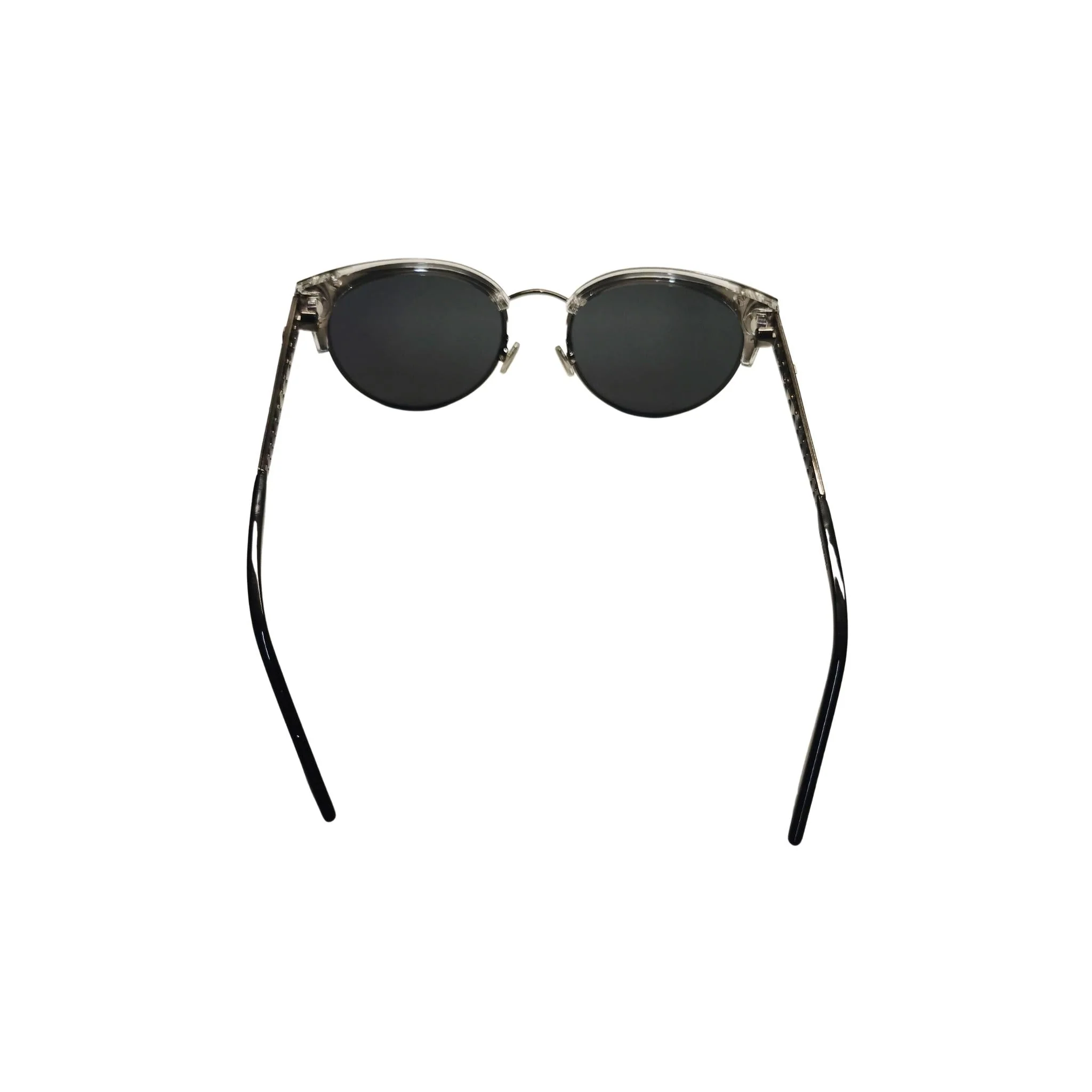 Ladies Safilo x Dior Round Browline Sunglasses - Black/Blue/Gunmetal - Image 4