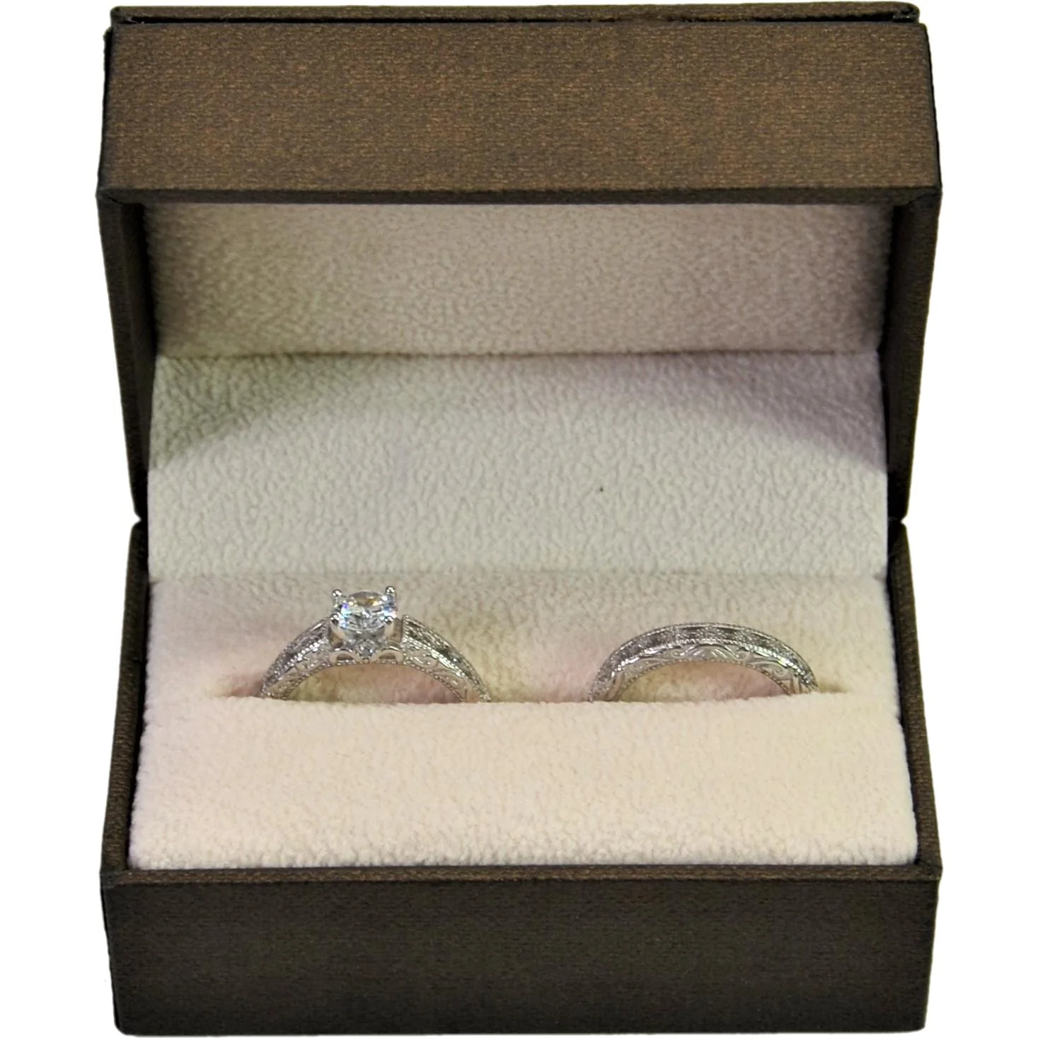 MDEAN Wedding Band Set Sterling Silver 7.5 - Image 3