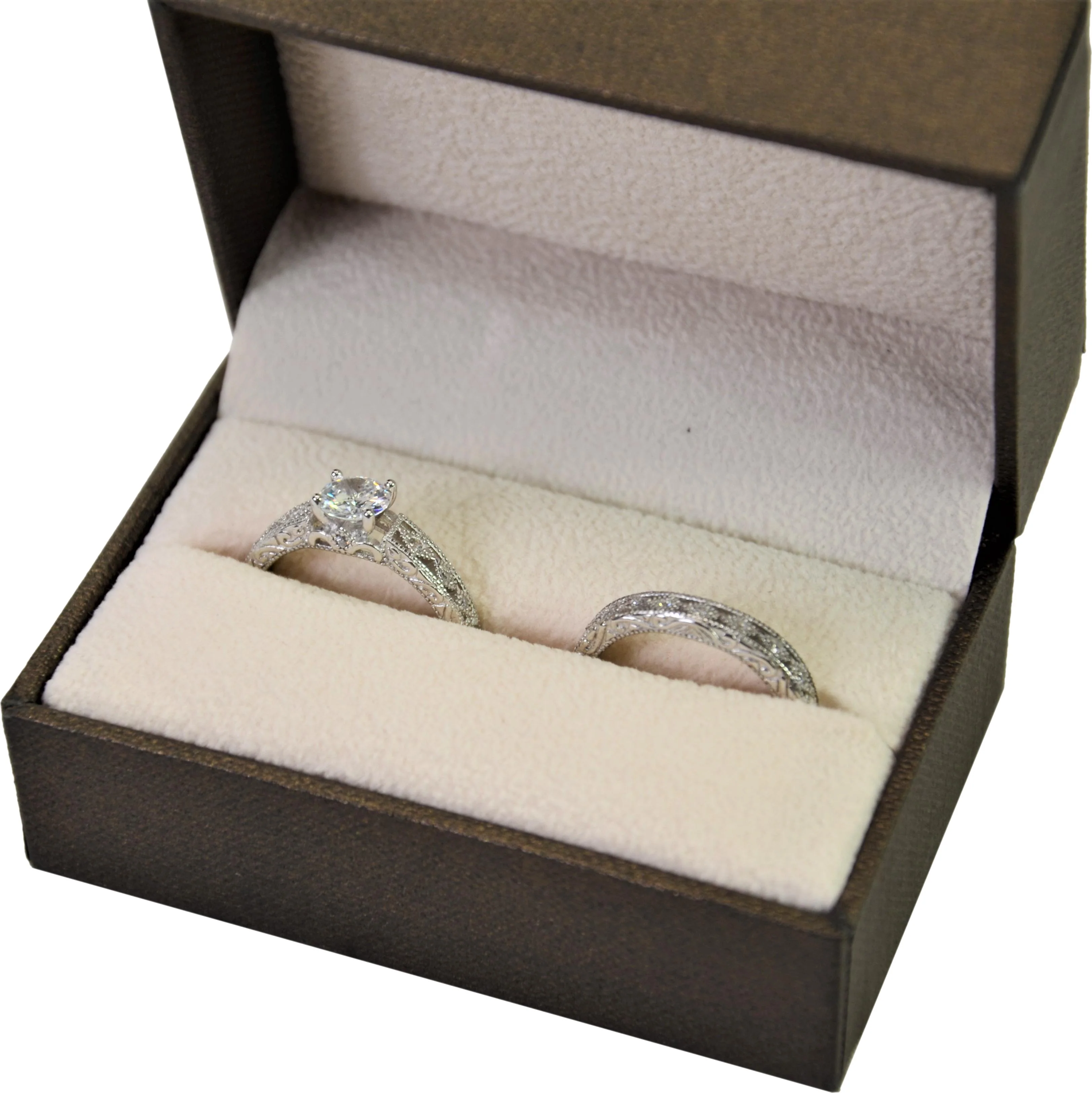 MDEAN Wedding Band Set Sterling Silver 7.5 - Image 5