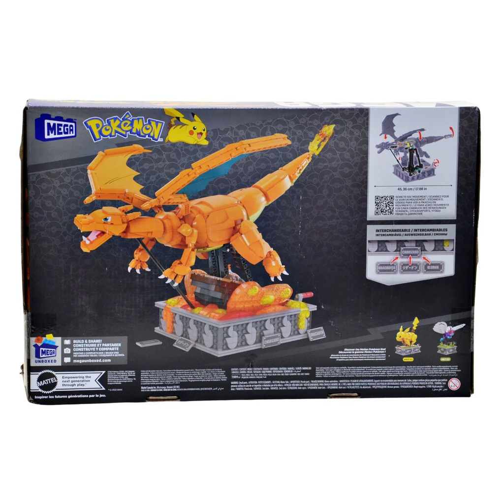 Mega Pokemon Charizard Building Kit with Motion (1664 Pcs) for Collectors - Image 3