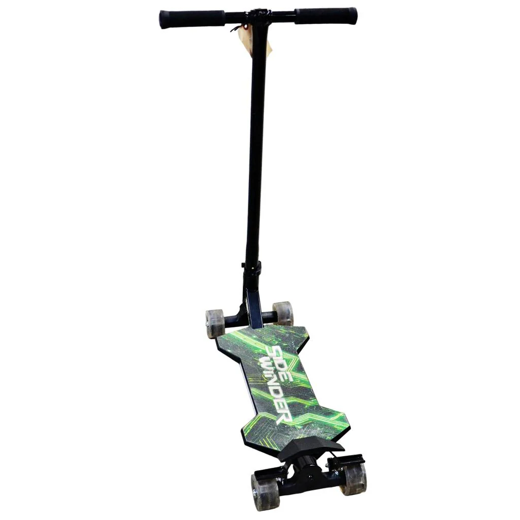 Melo SideWinder Light-Up Quad Kick Scooter Green - Image 3