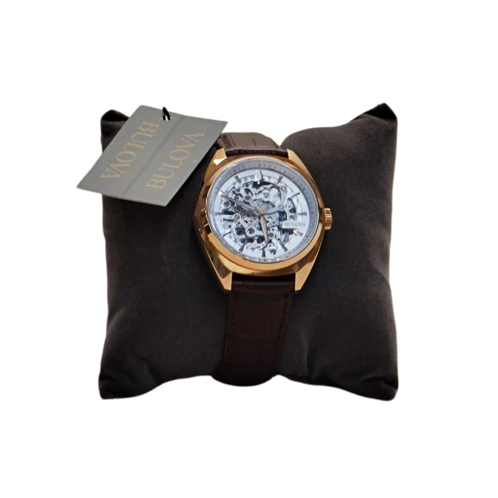 Bulova Men's Surveyor Rose-Tone Brown Leather Strap Watch - Image 2