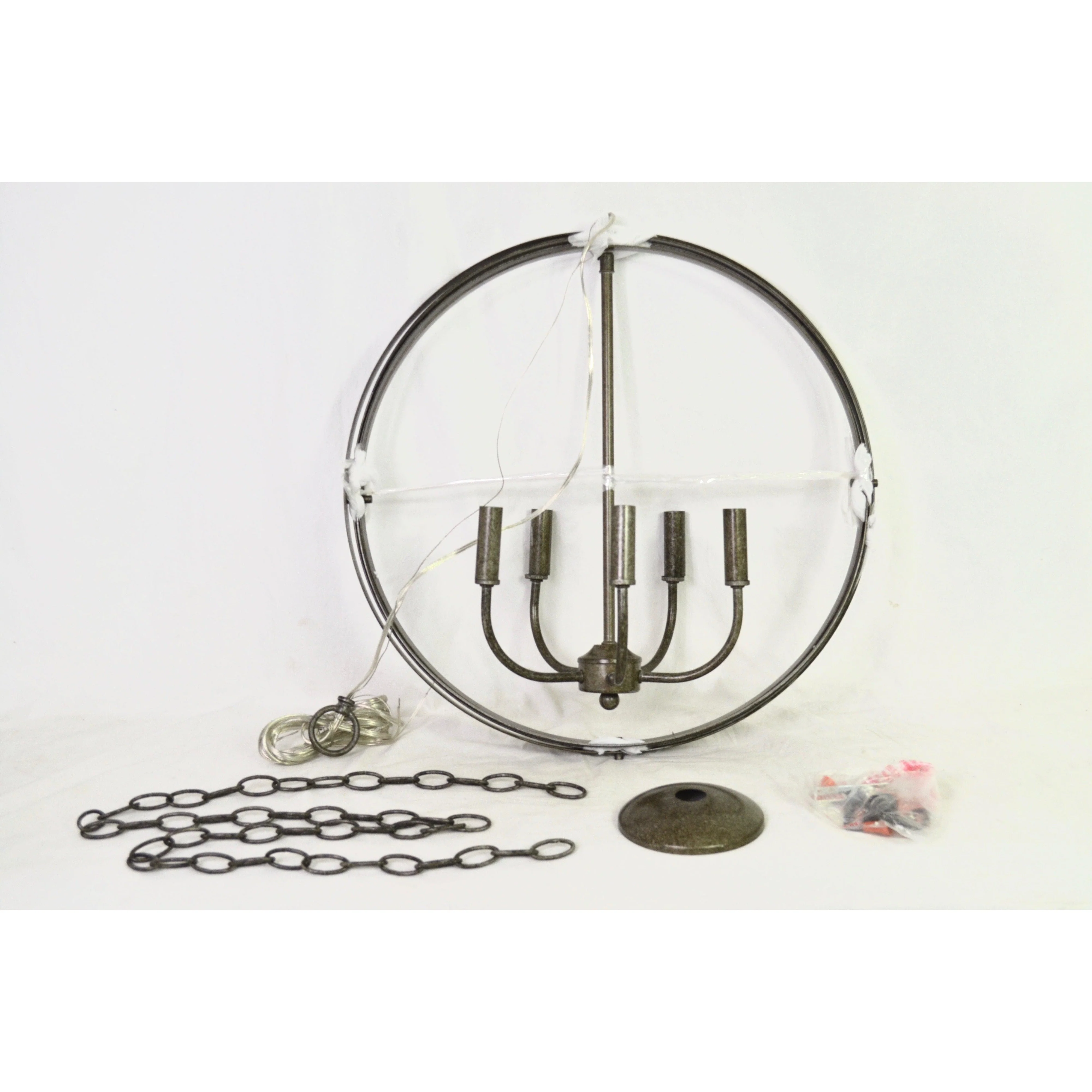 Millennium 5-Light Rubbed Silver Candle Pendant - Image 2